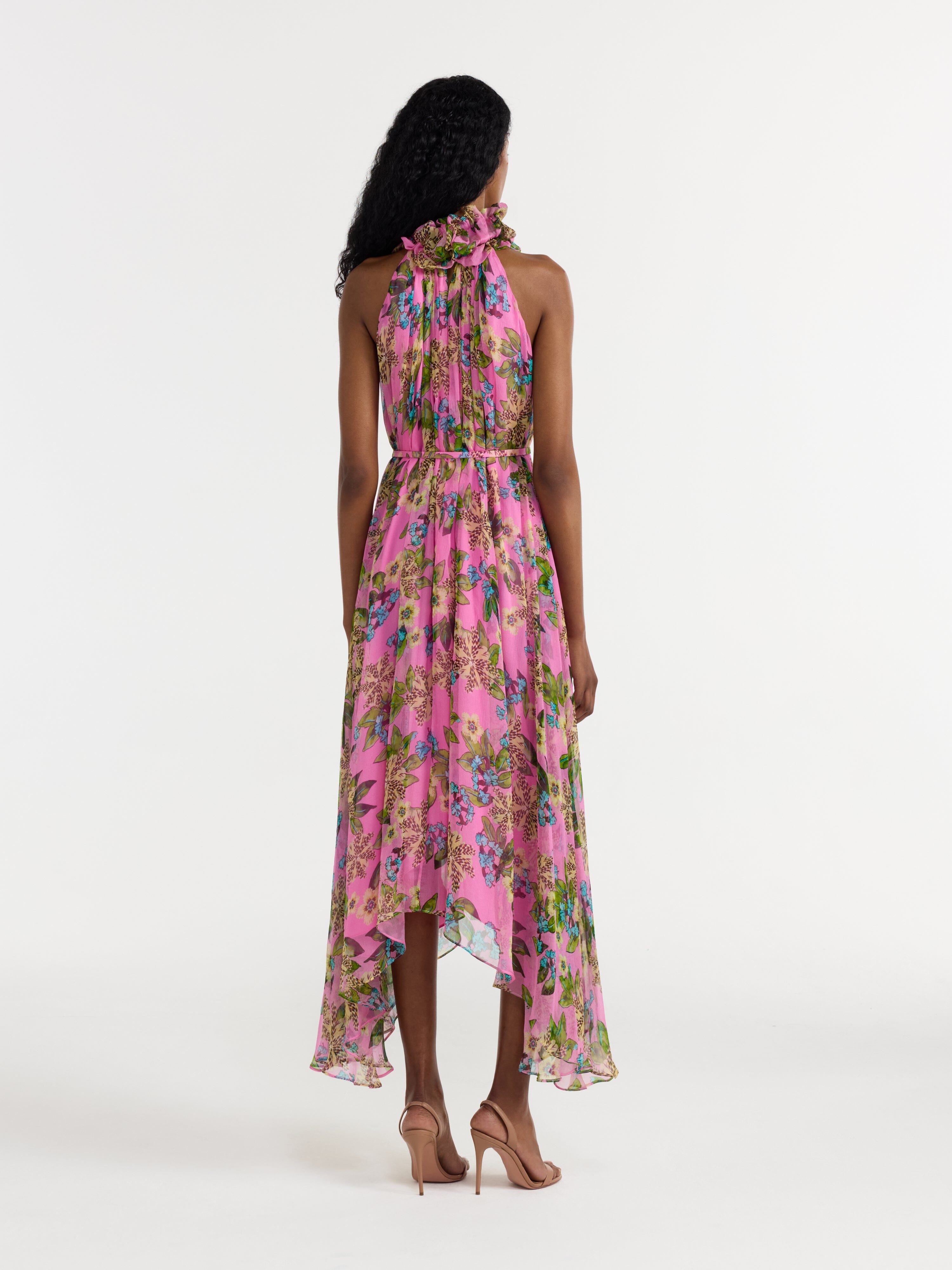 Iris Ruffle Dress in Fiori Peony