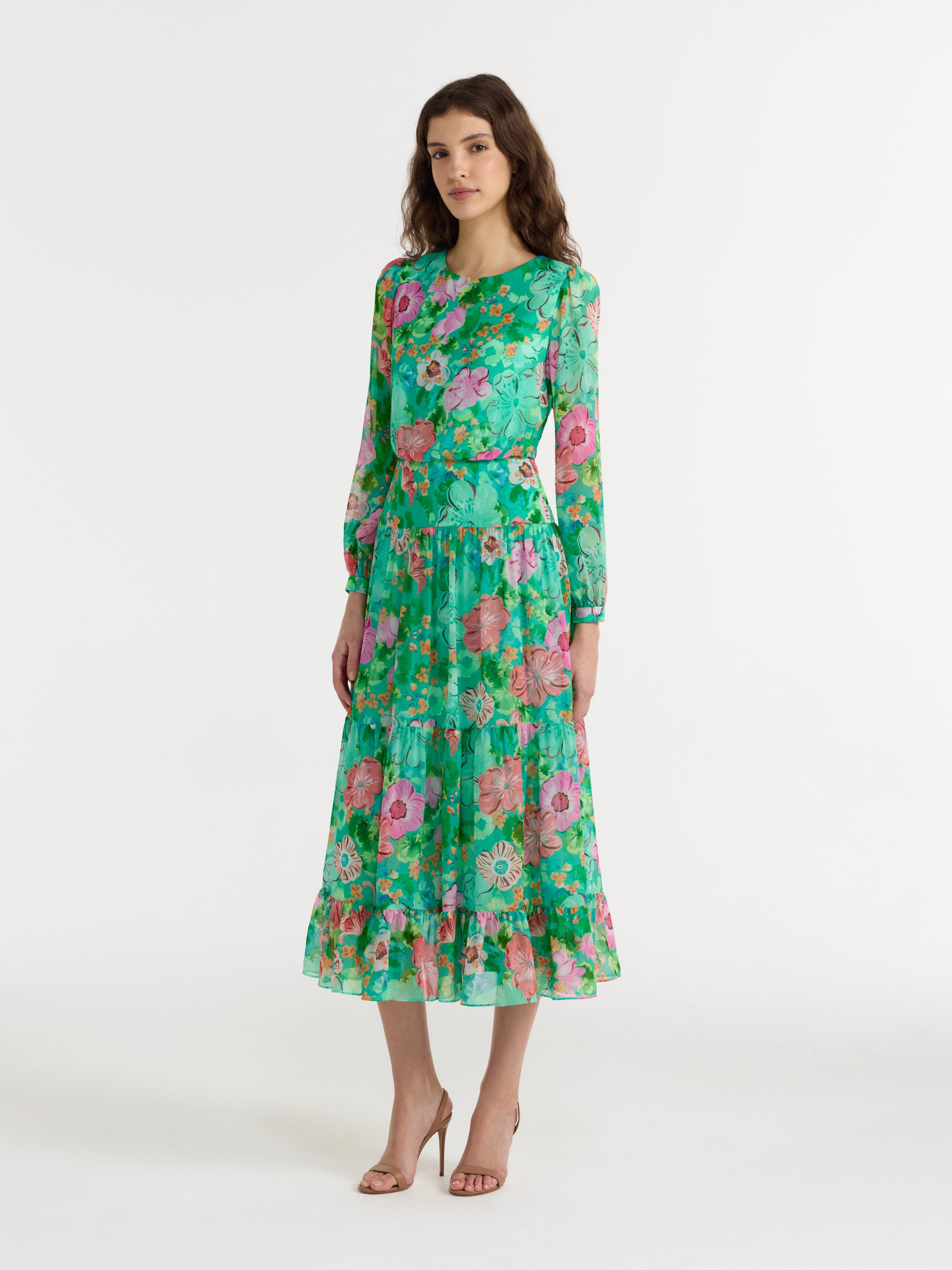 Isabel Dress in Papaver Watercolour