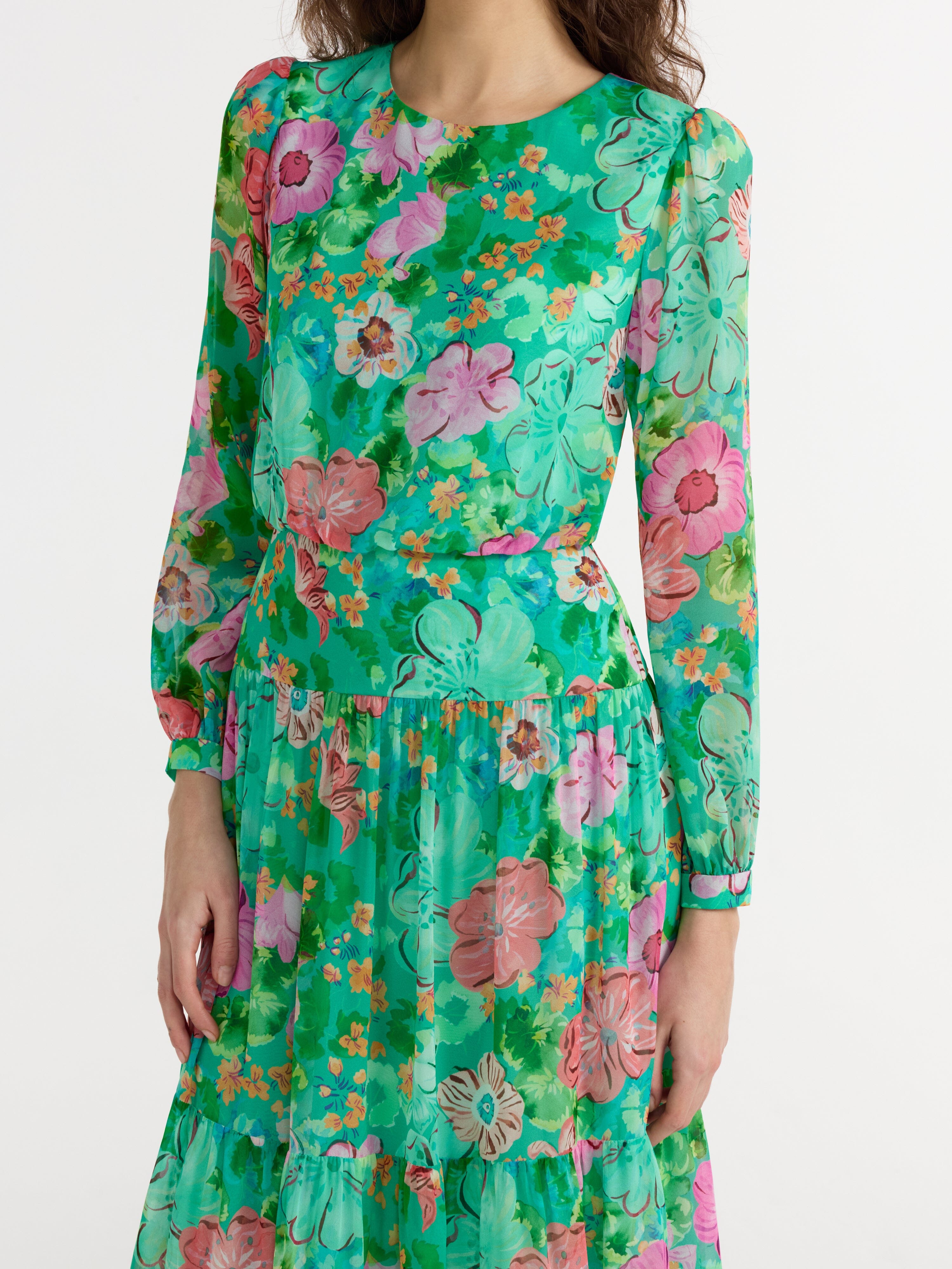 Isabel Dress in Papaver Watercolour