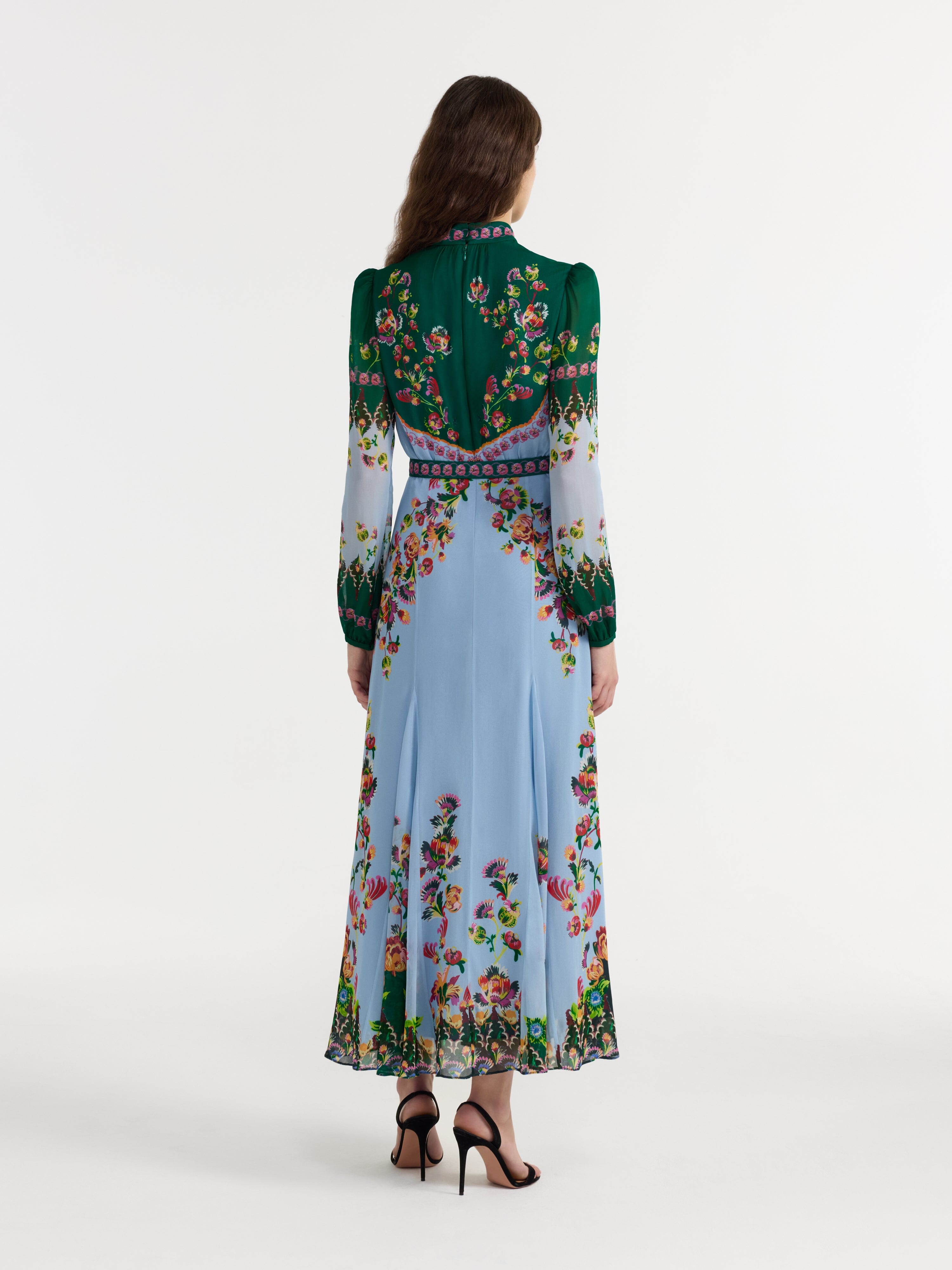 Jacqui B Dress in Saffier Trellis