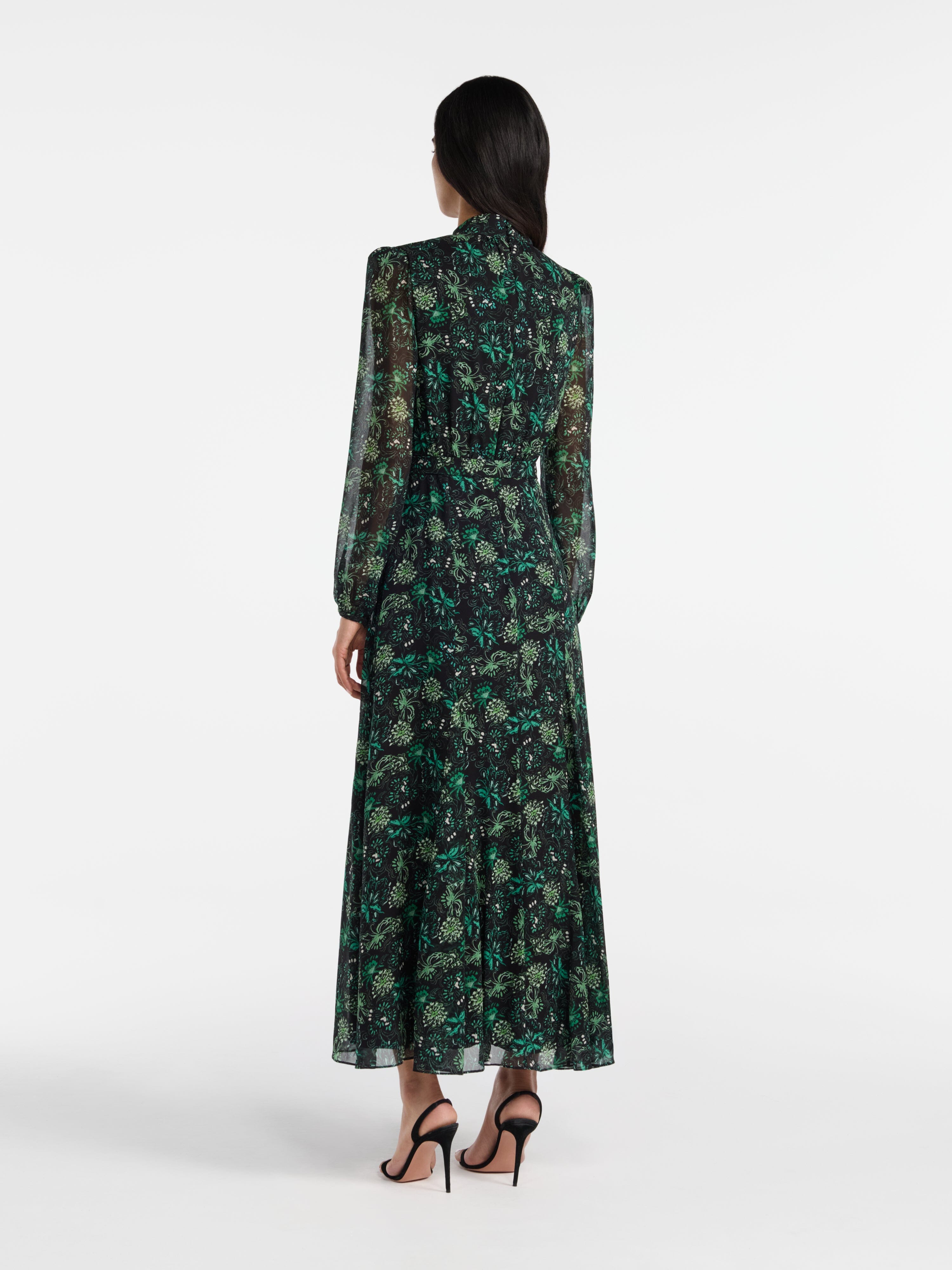 Jacqui B Dress Orchard Evergreen