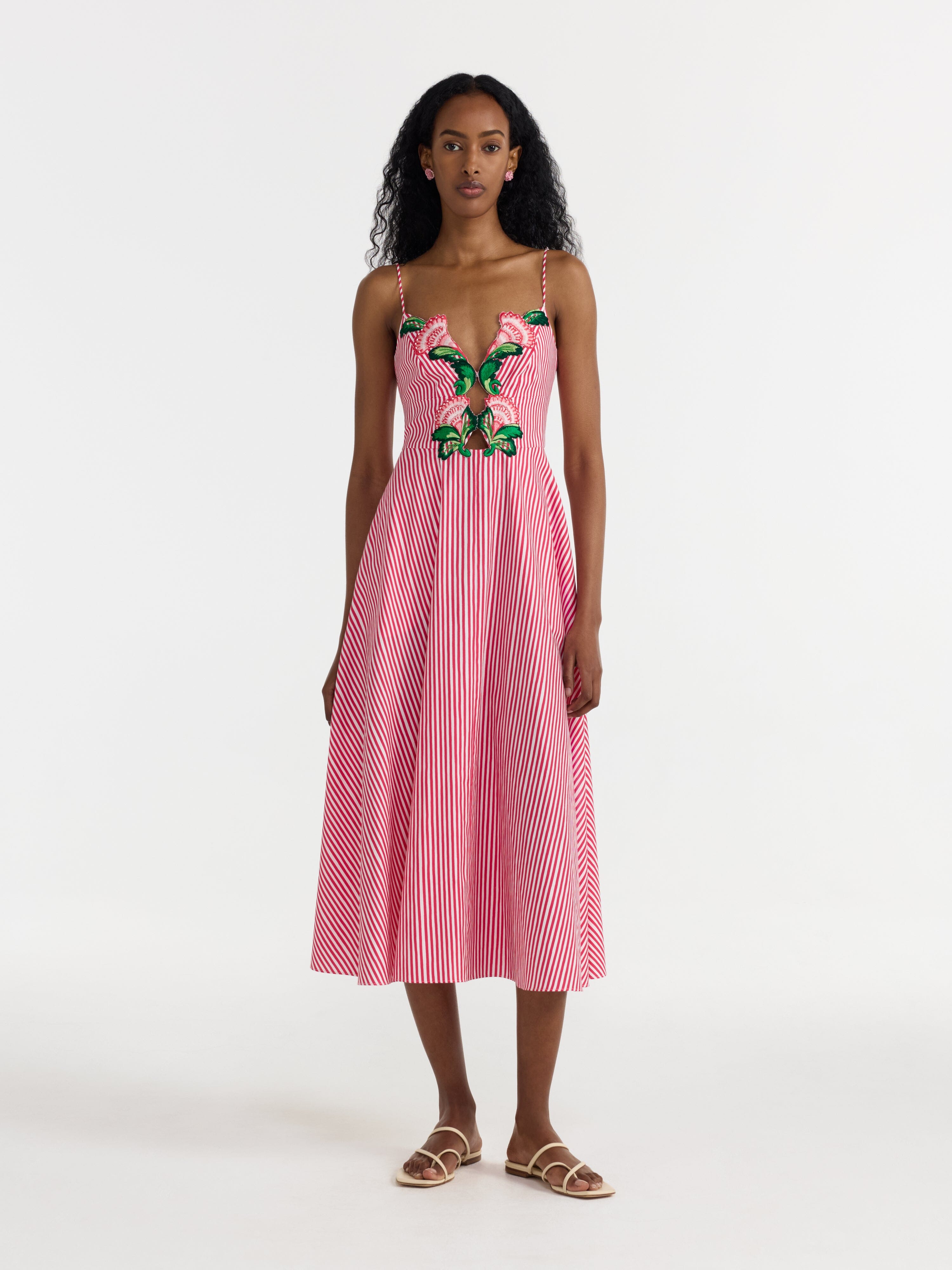 Jana B Dress in Cerise Mini Stripe – SALONI