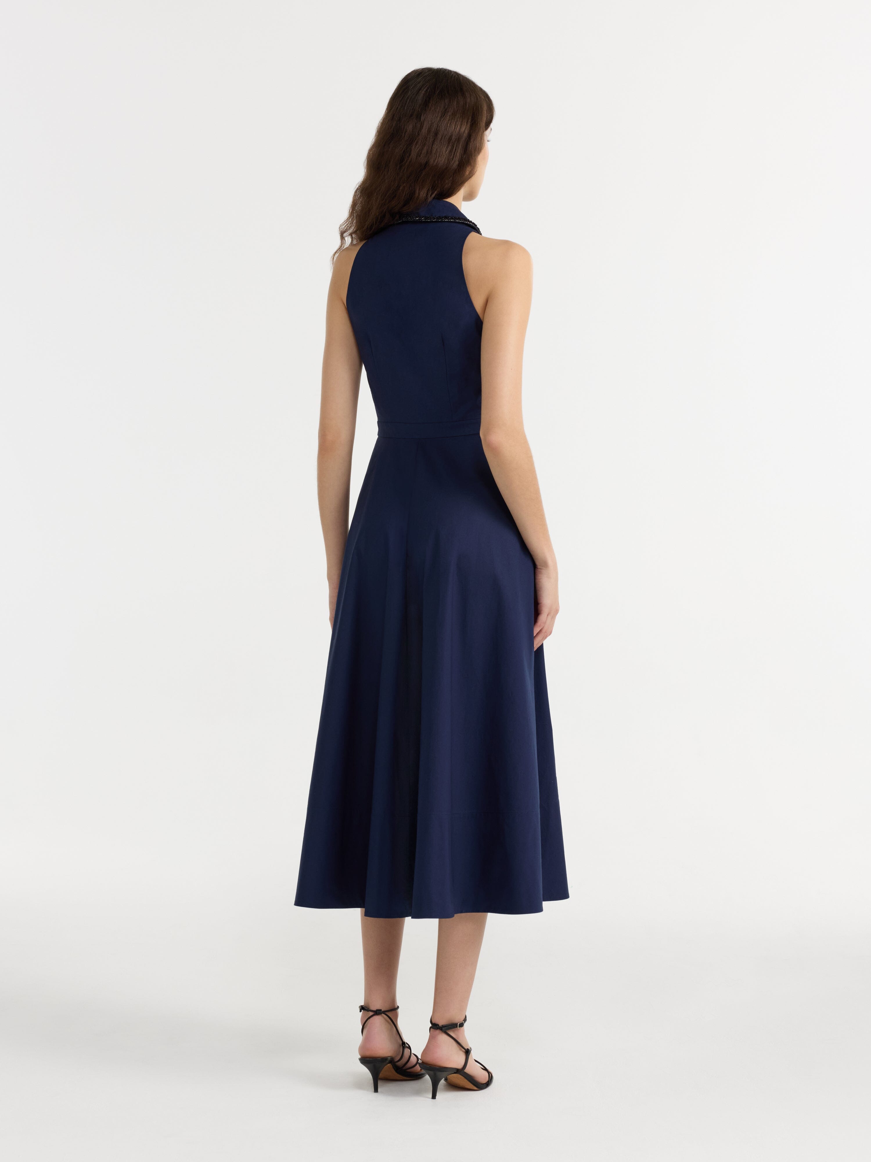 jessica simpson navy blue dress Jessica Simpson Sleeveless Navy Blue Sheath Dress Metal Detail Size 2