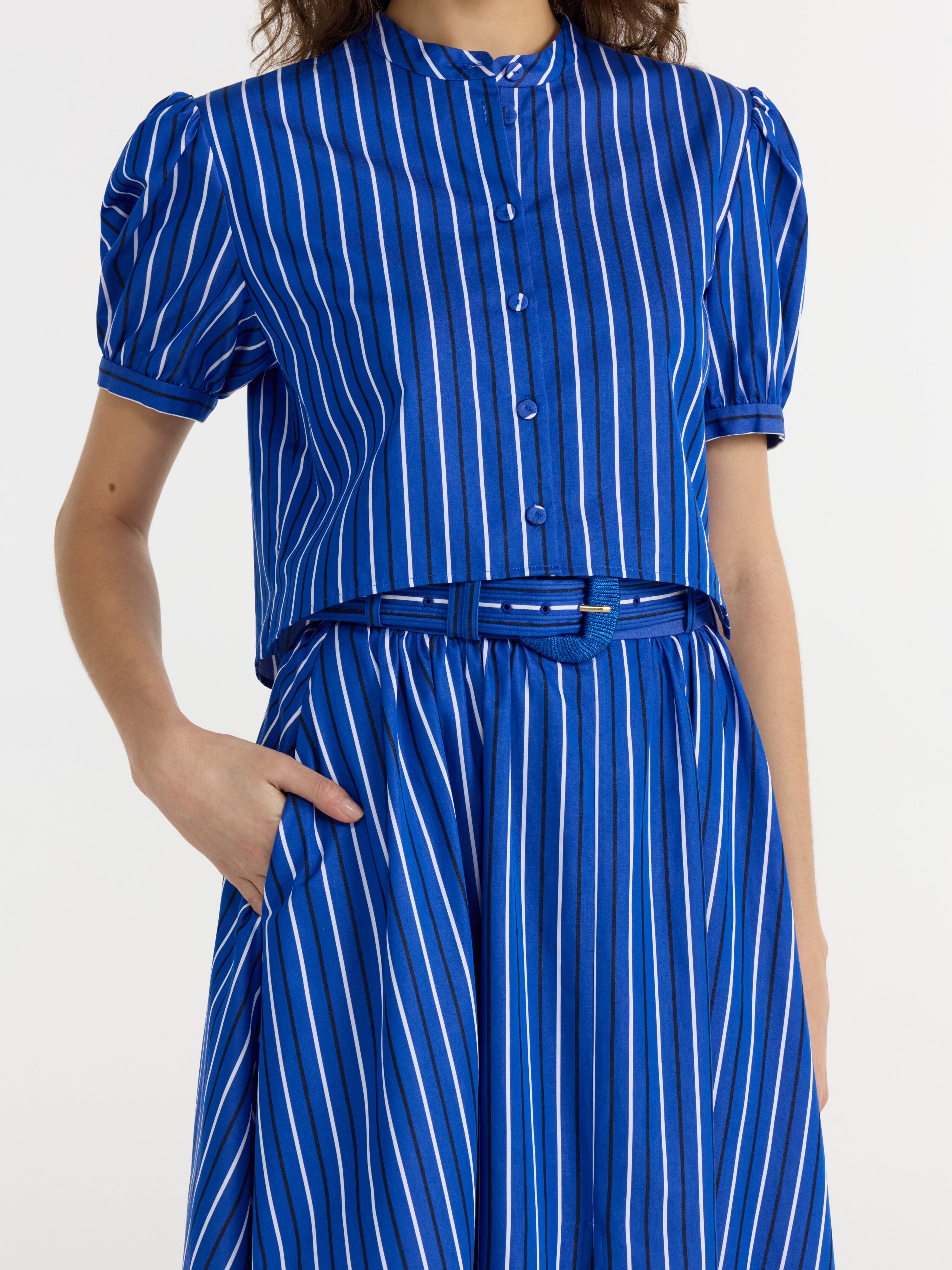 Jude C Shirt in Azure Stripe