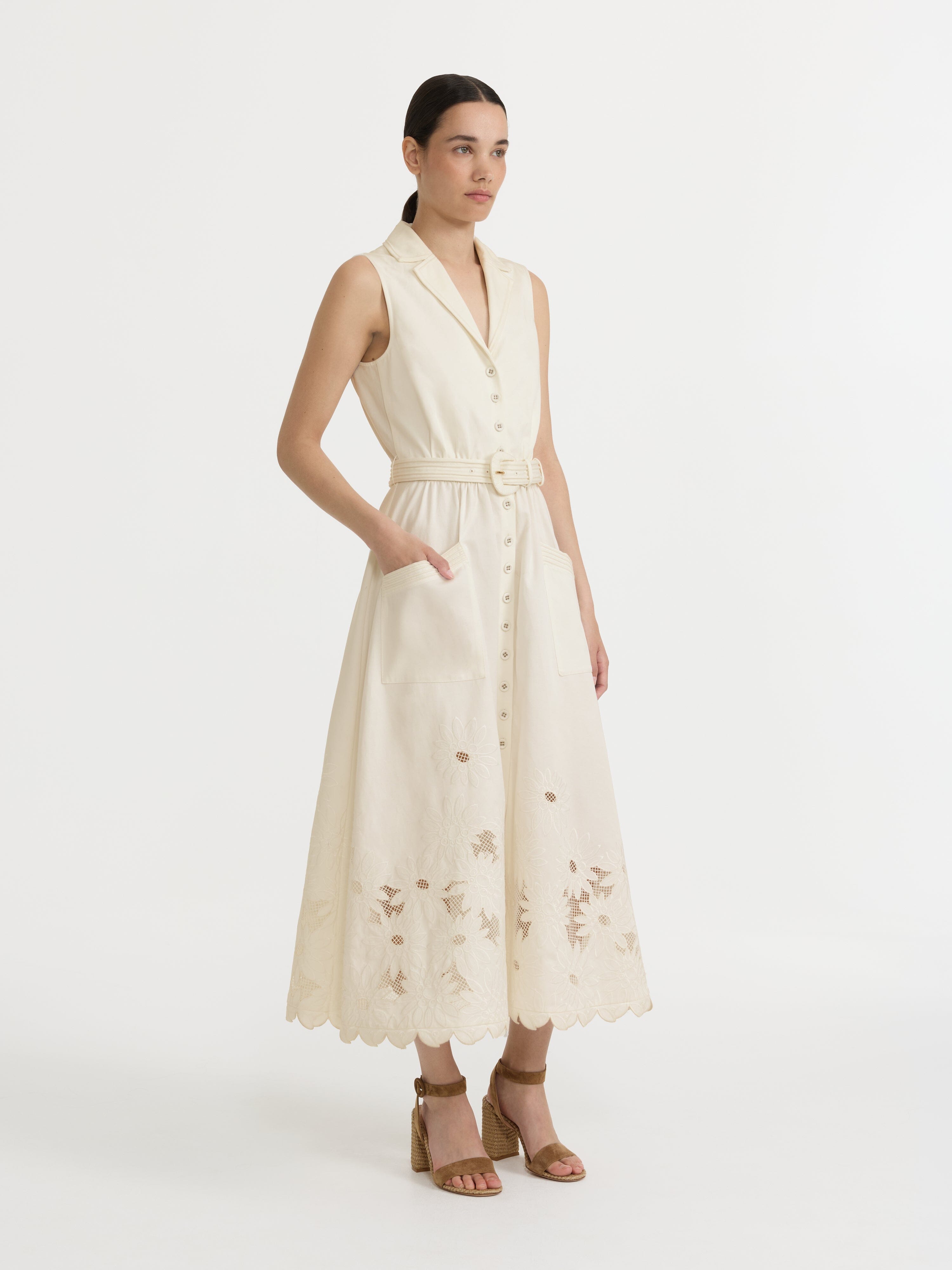 Kirat Dress in Light Cream