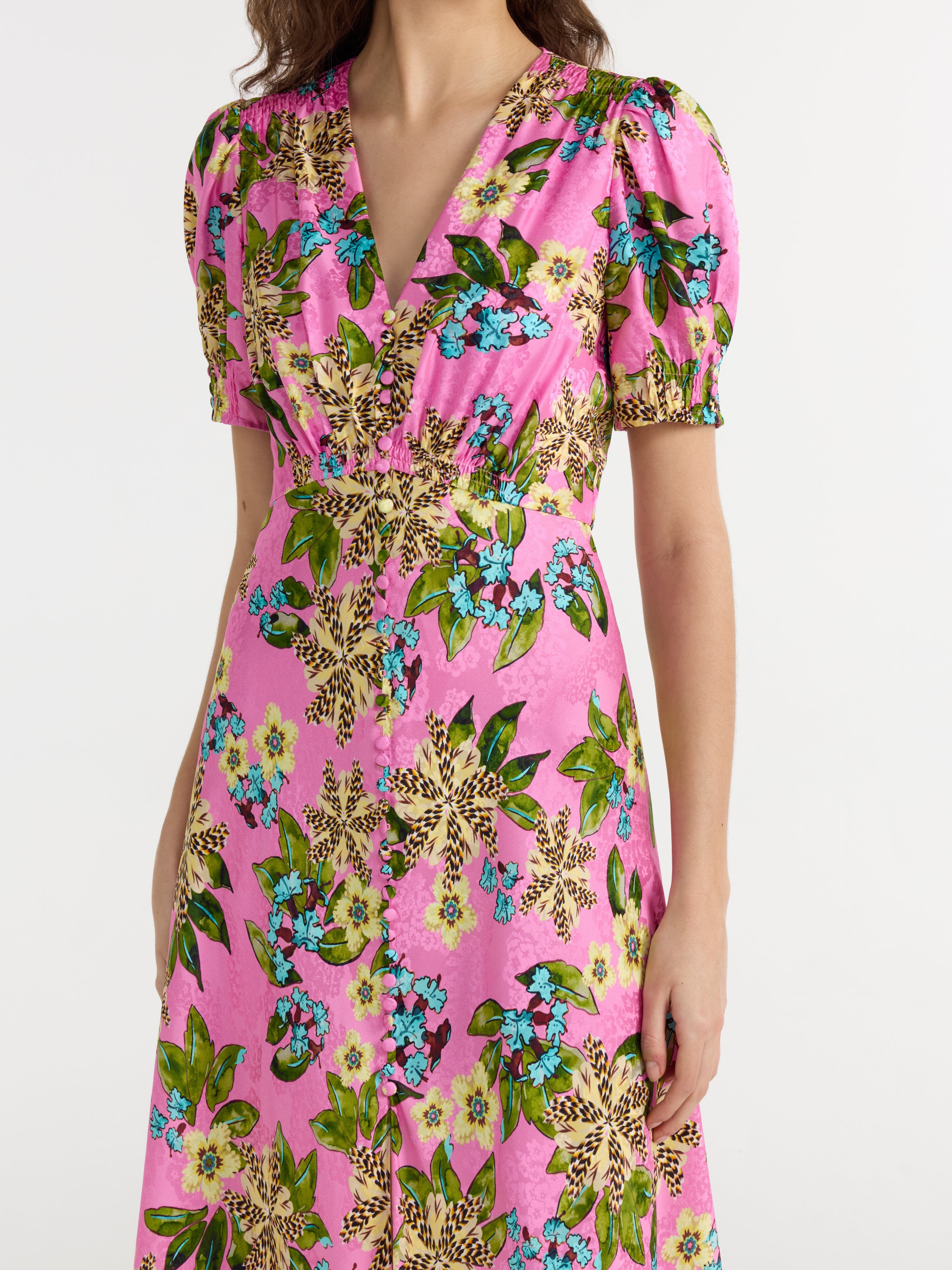 Lea Long Dress in Fiori Peony