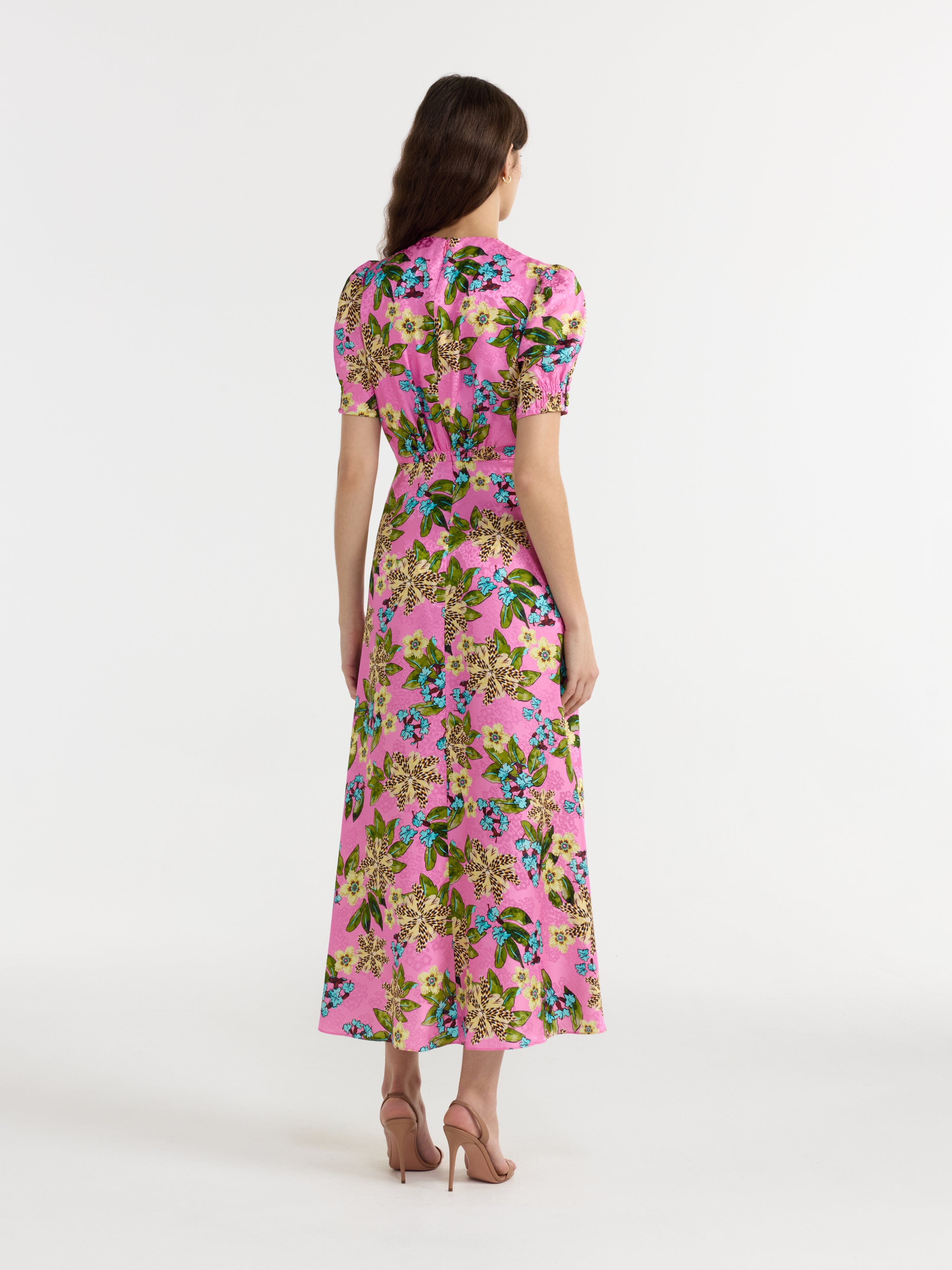 Lea Long Dress in Fiori Peony