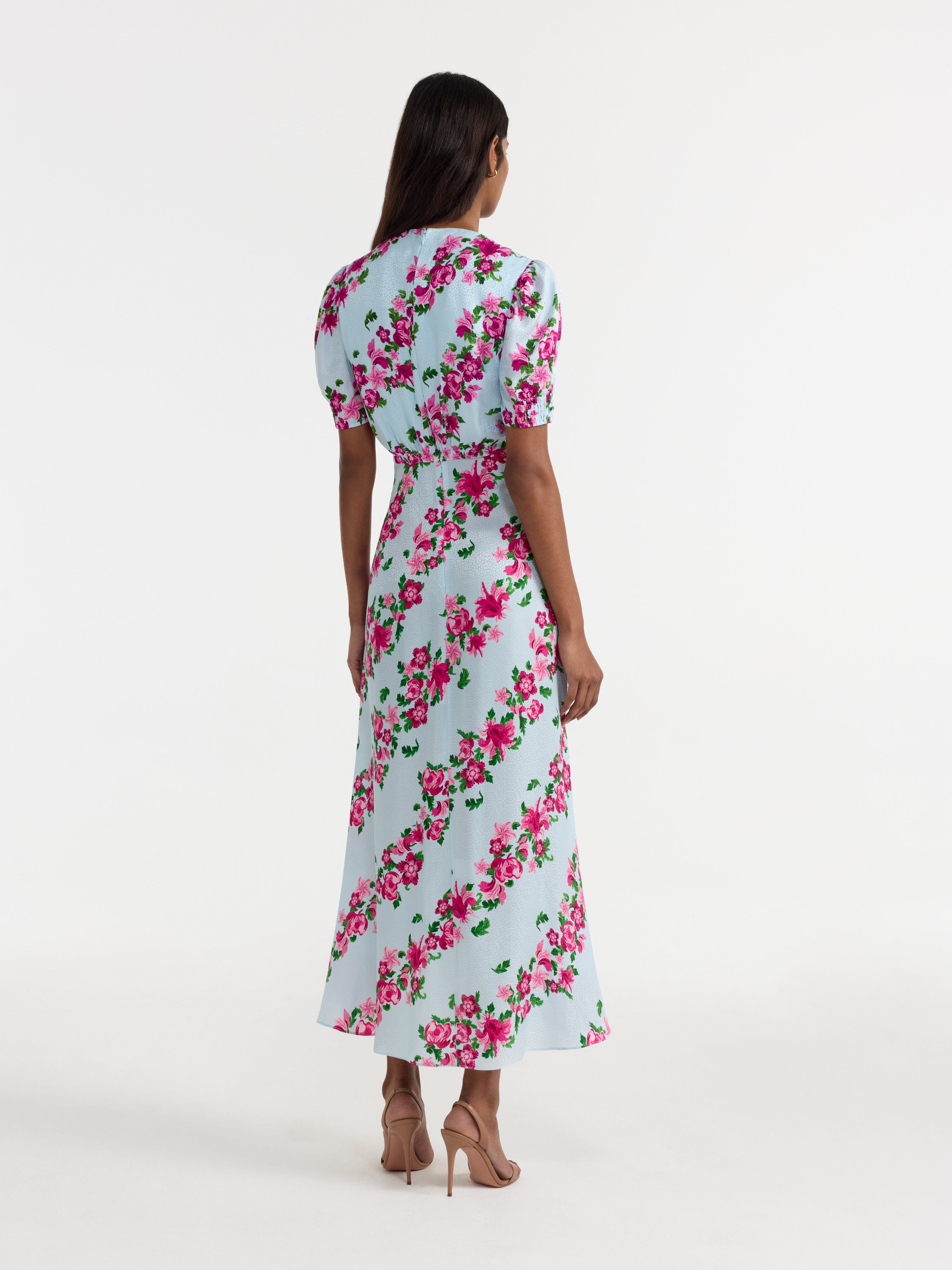 Lea Long Dress in Bellis Diagonal