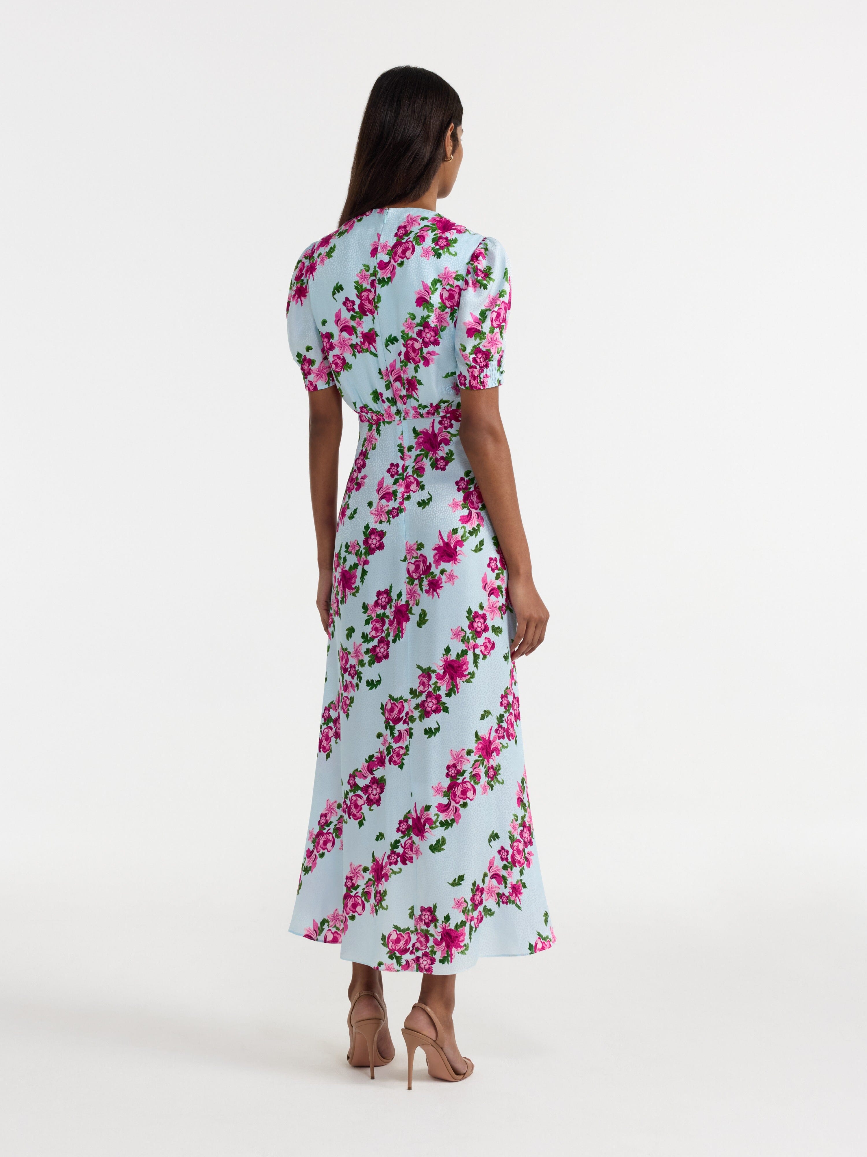 Lea Long Dress in Bellis Diagonal