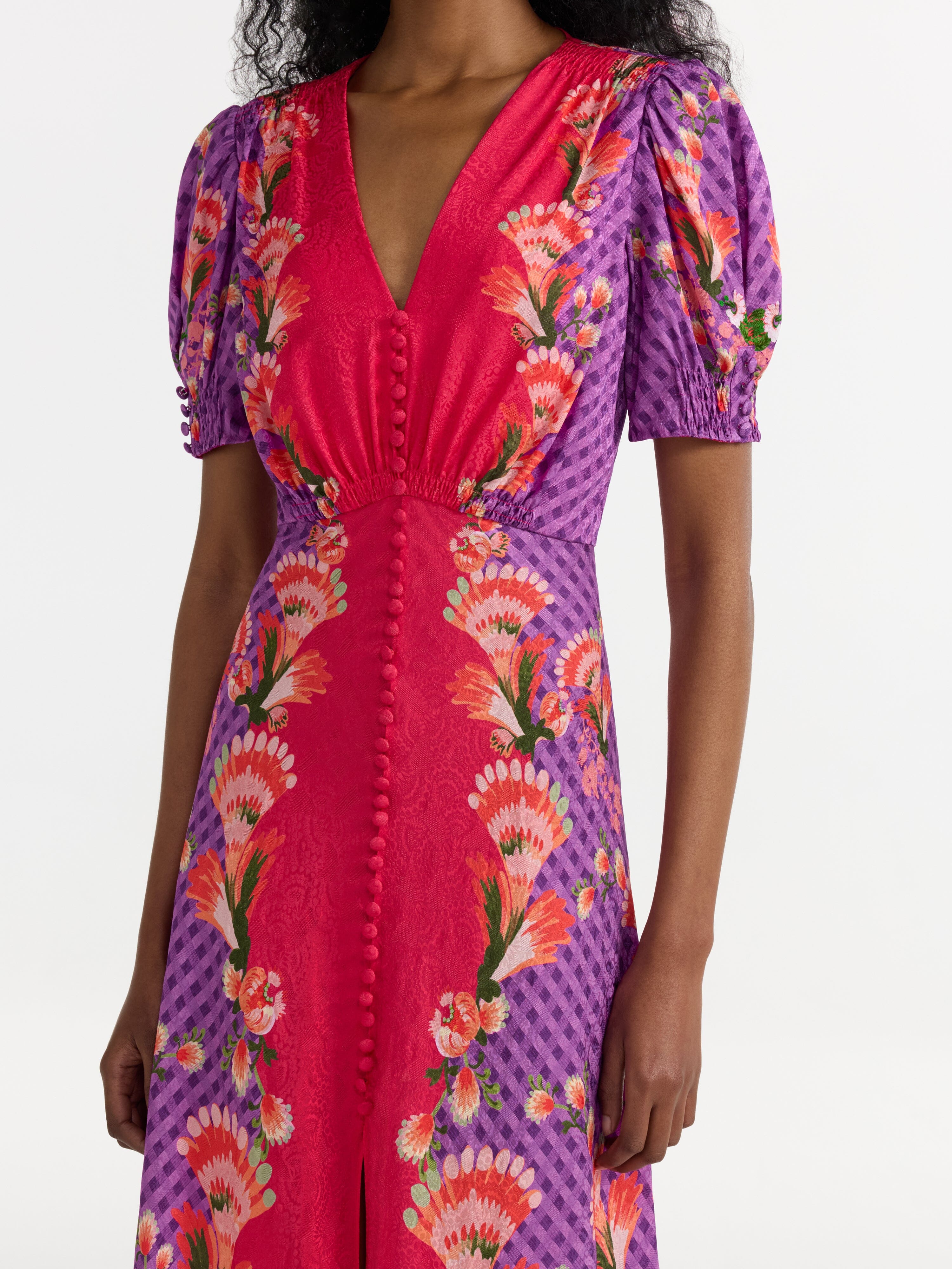 Lea Long Dress in Feather Raspberry