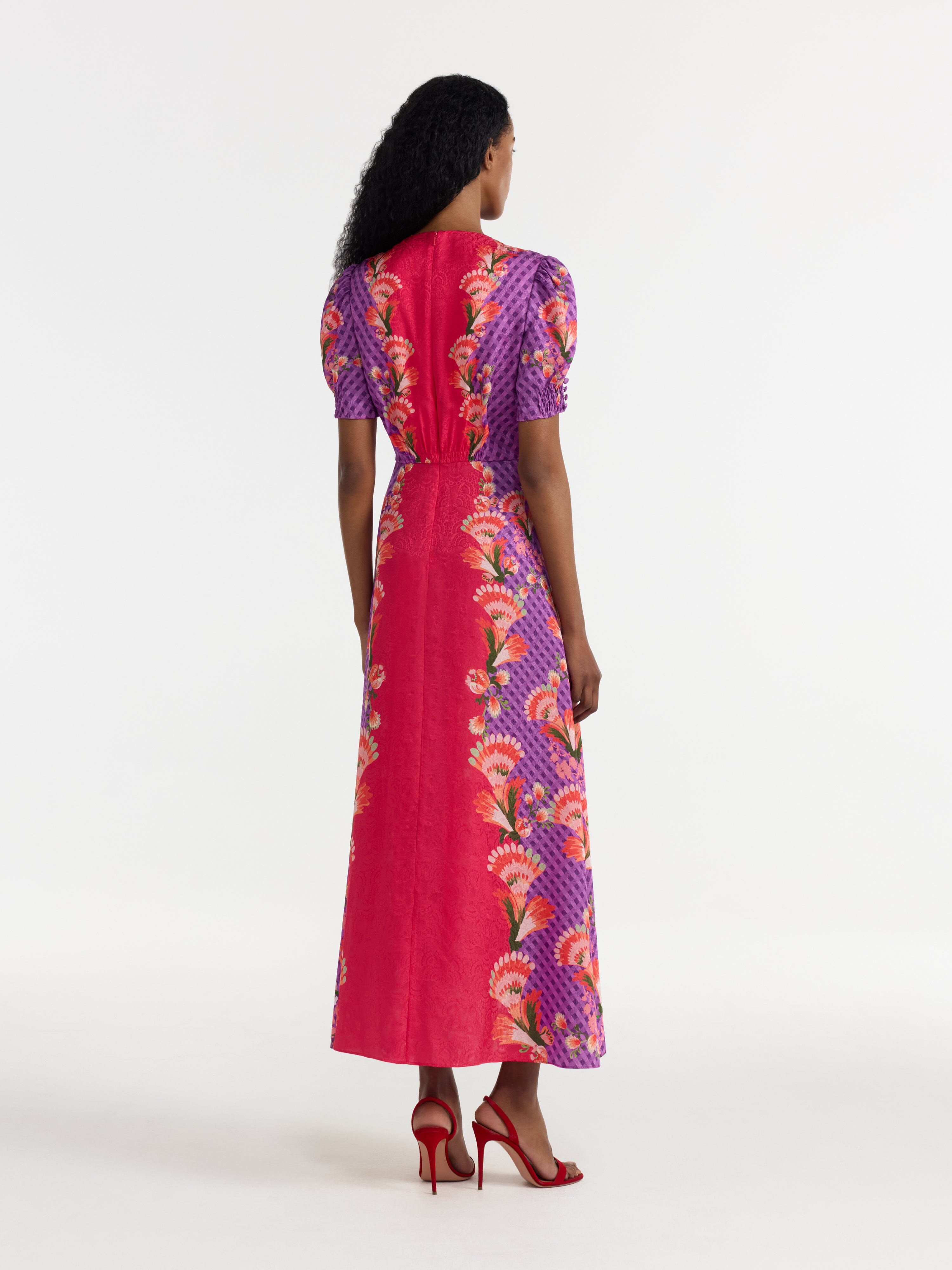 Lea Long Dress in Feather Raspberry