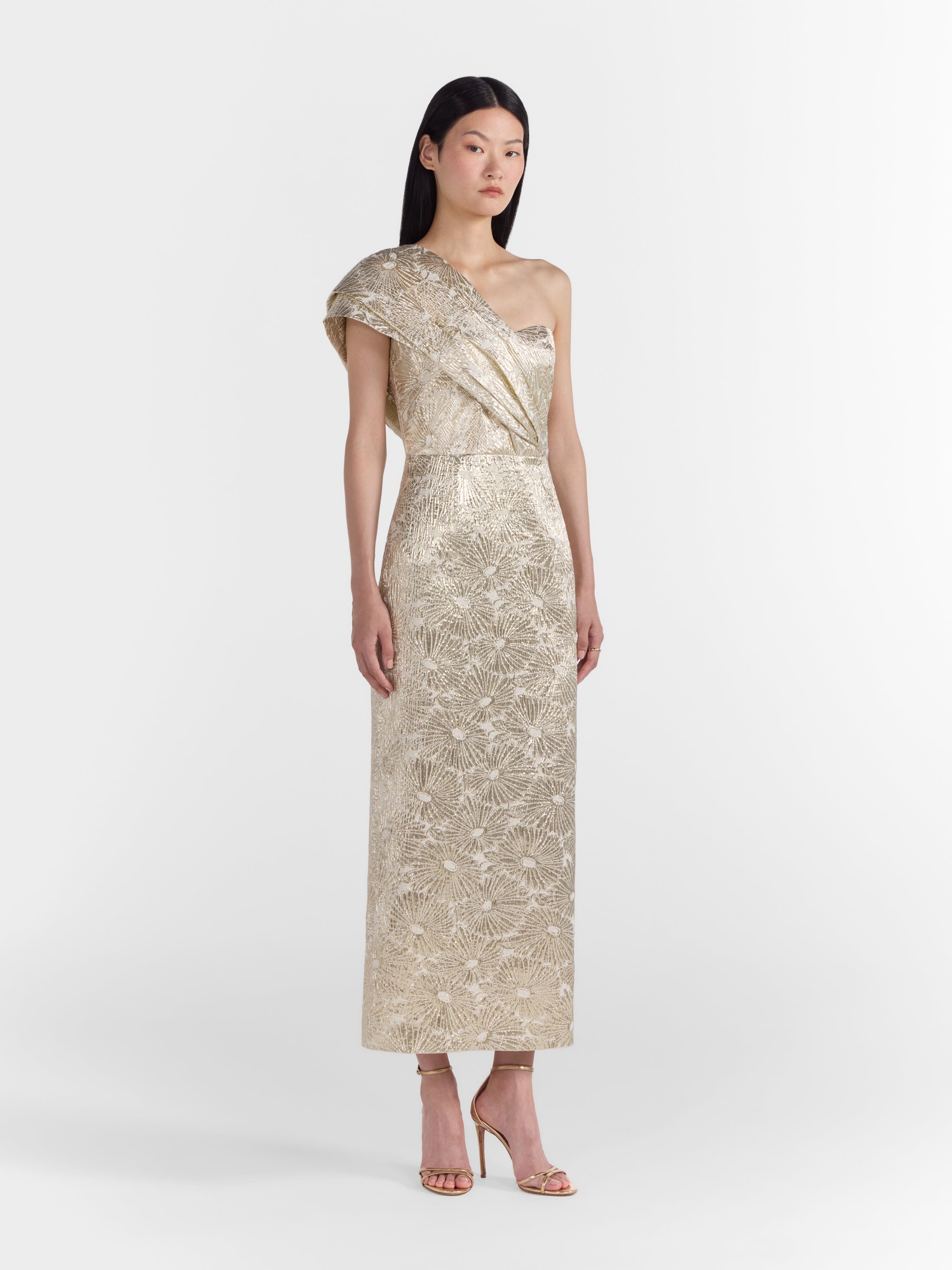 Mona Dress in Pale Gold