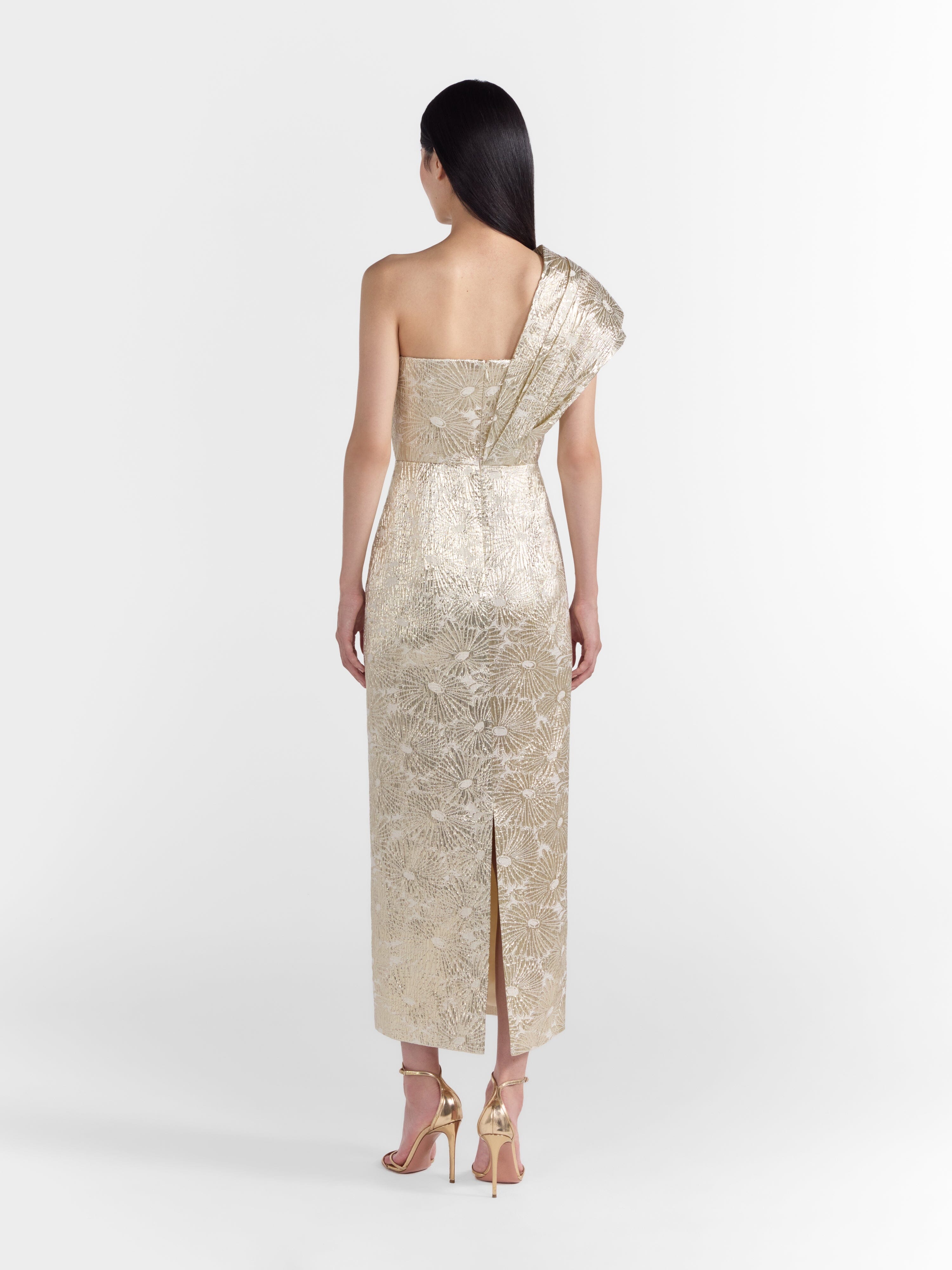 Mona Dress in Pale Gold