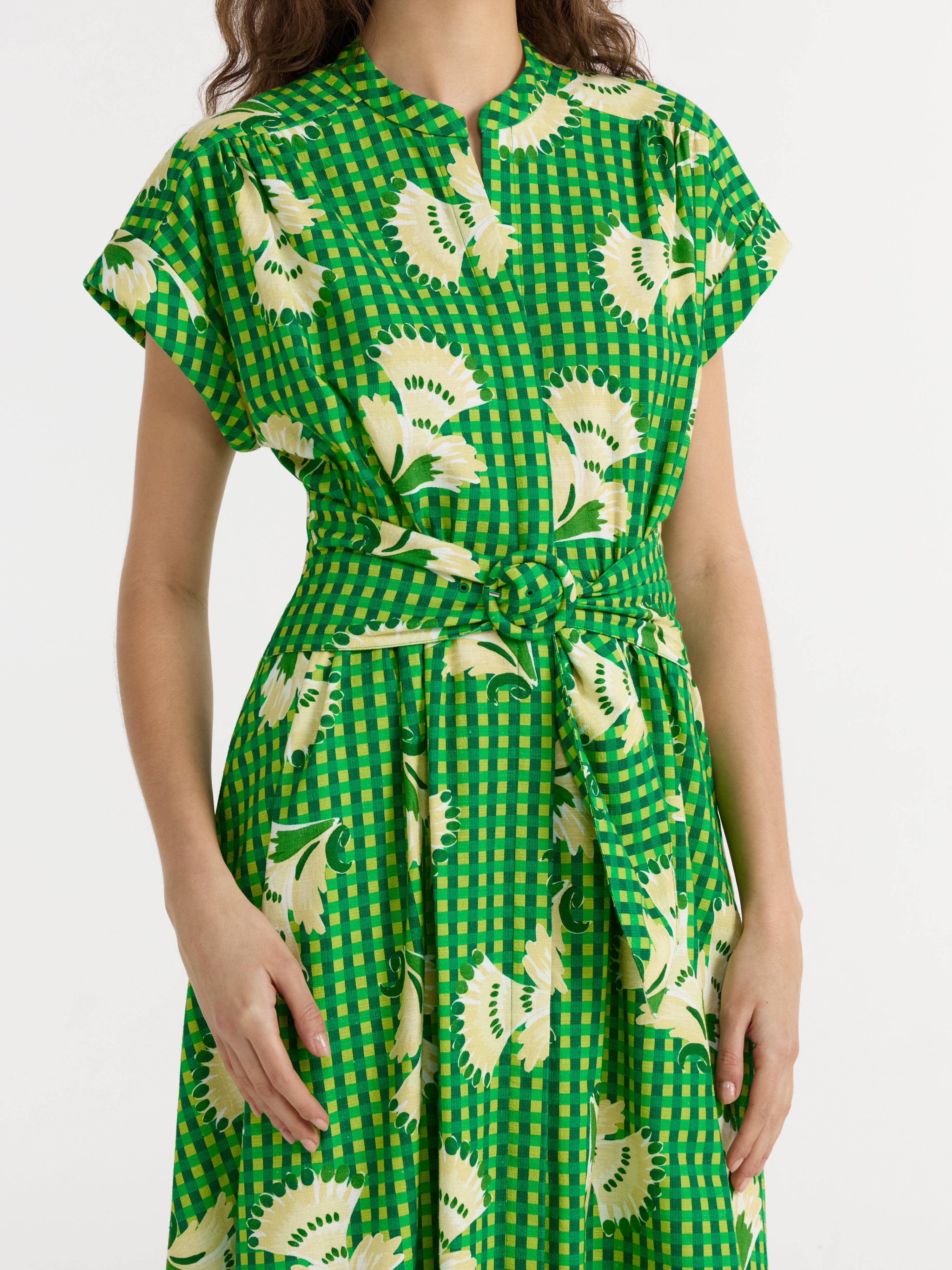 Neesha C Dress in Gingham Bloom – SALONI