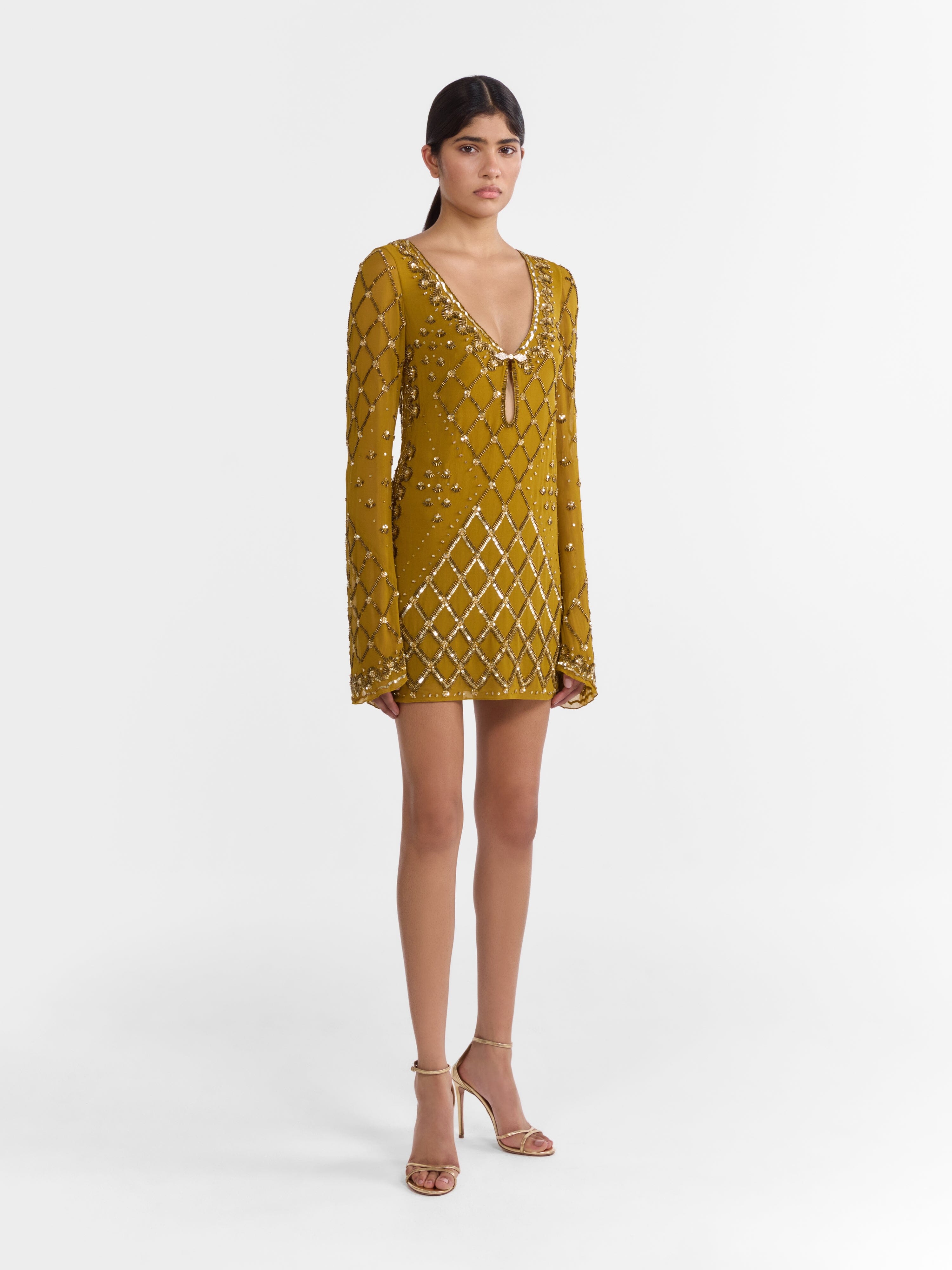 Sade Tunic Dark Gold Gilded Embroidery SALONI Sade Tunic Dark Gold Gilded Embroidery SALONI