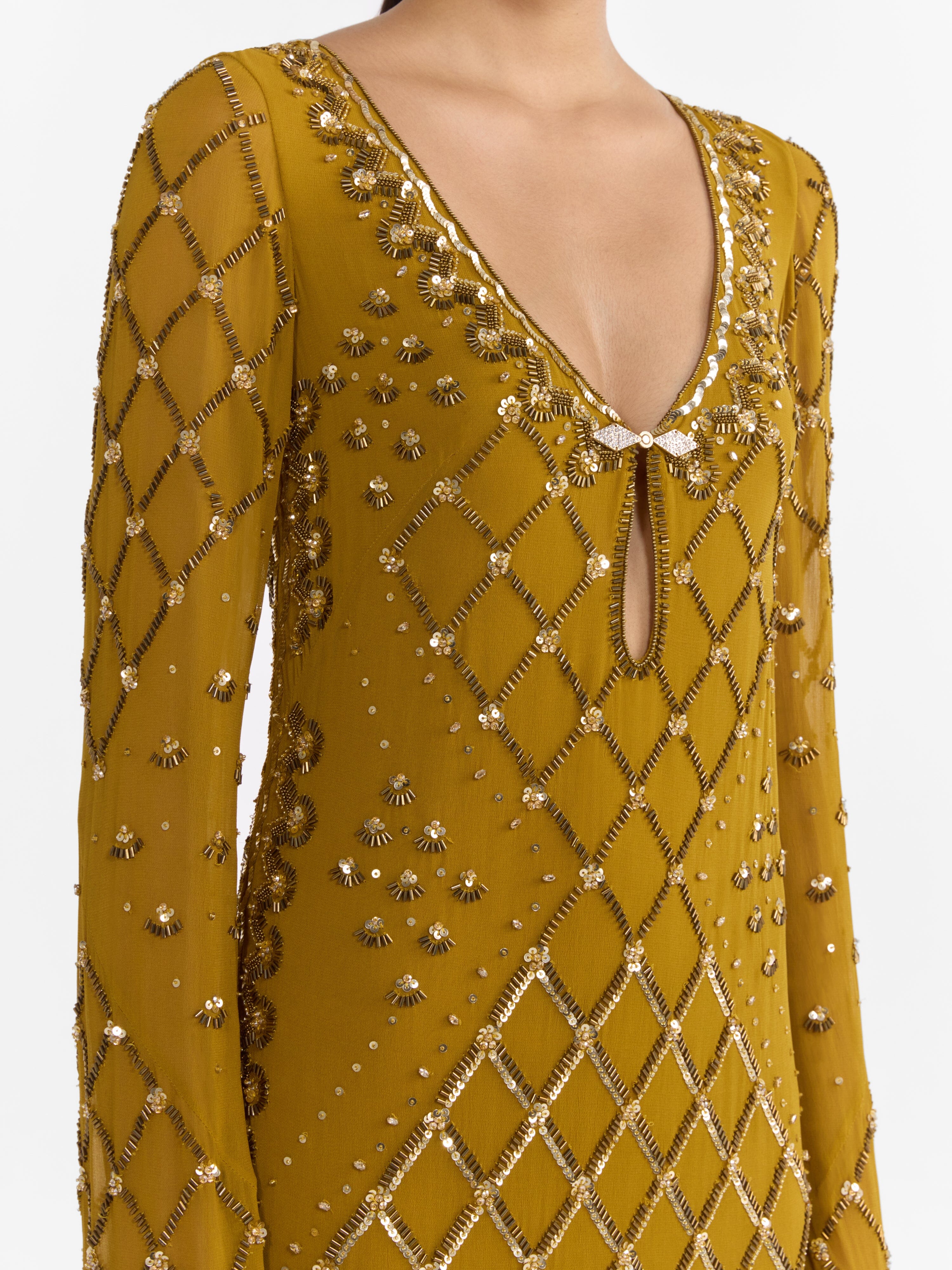 Sade Tunic Dark Gold Gilded Embroidery