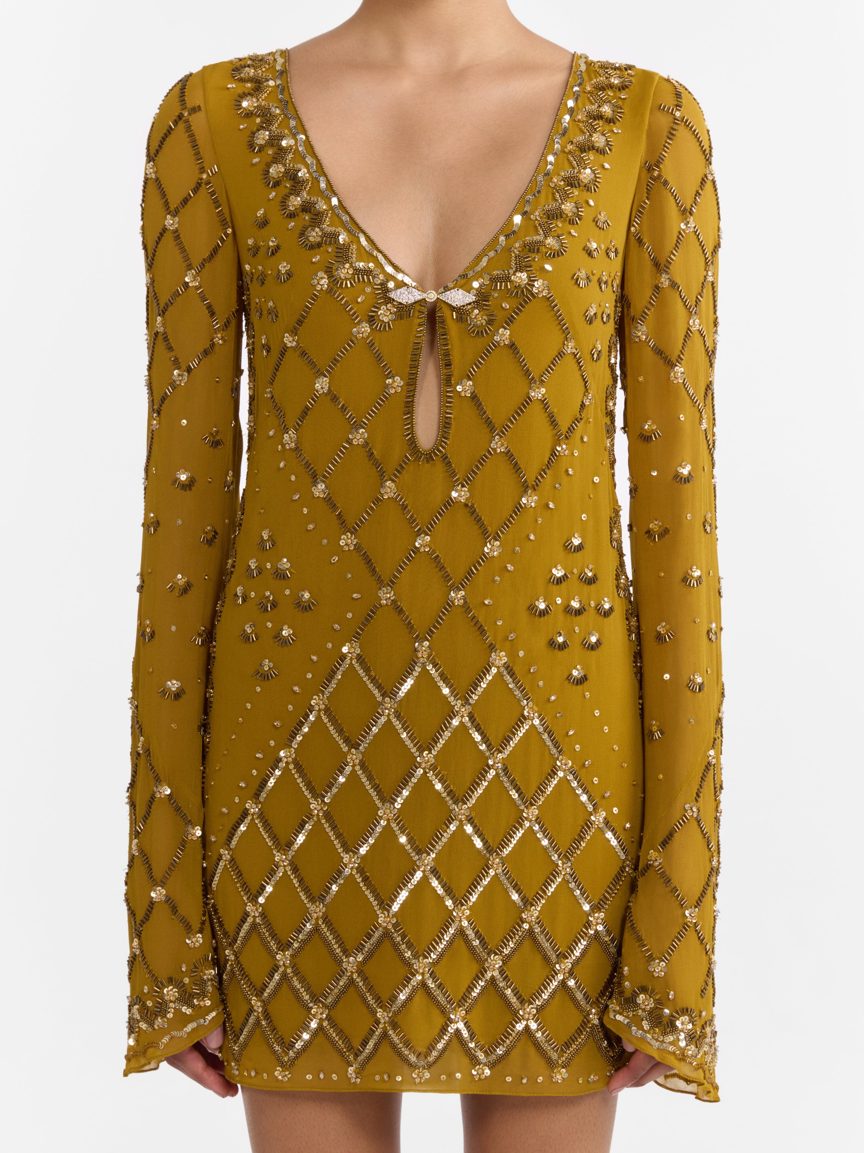 Sade Tunic Dark Gold Gilded Embroidery SALONI Sade Tunic Dark Gold Gilded Embroidery SALONI