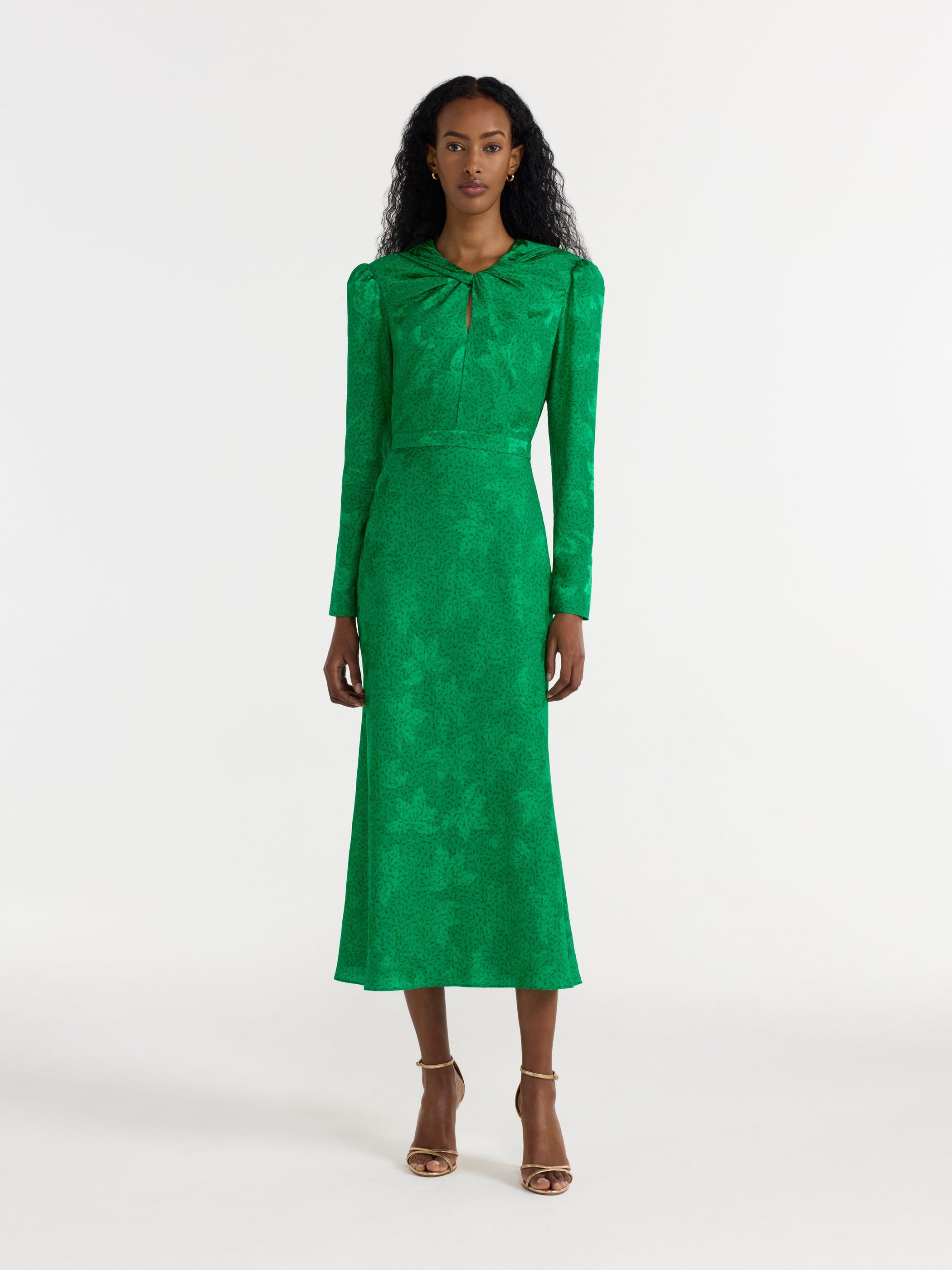 Claudia Midi Dress in Ambra Emerald