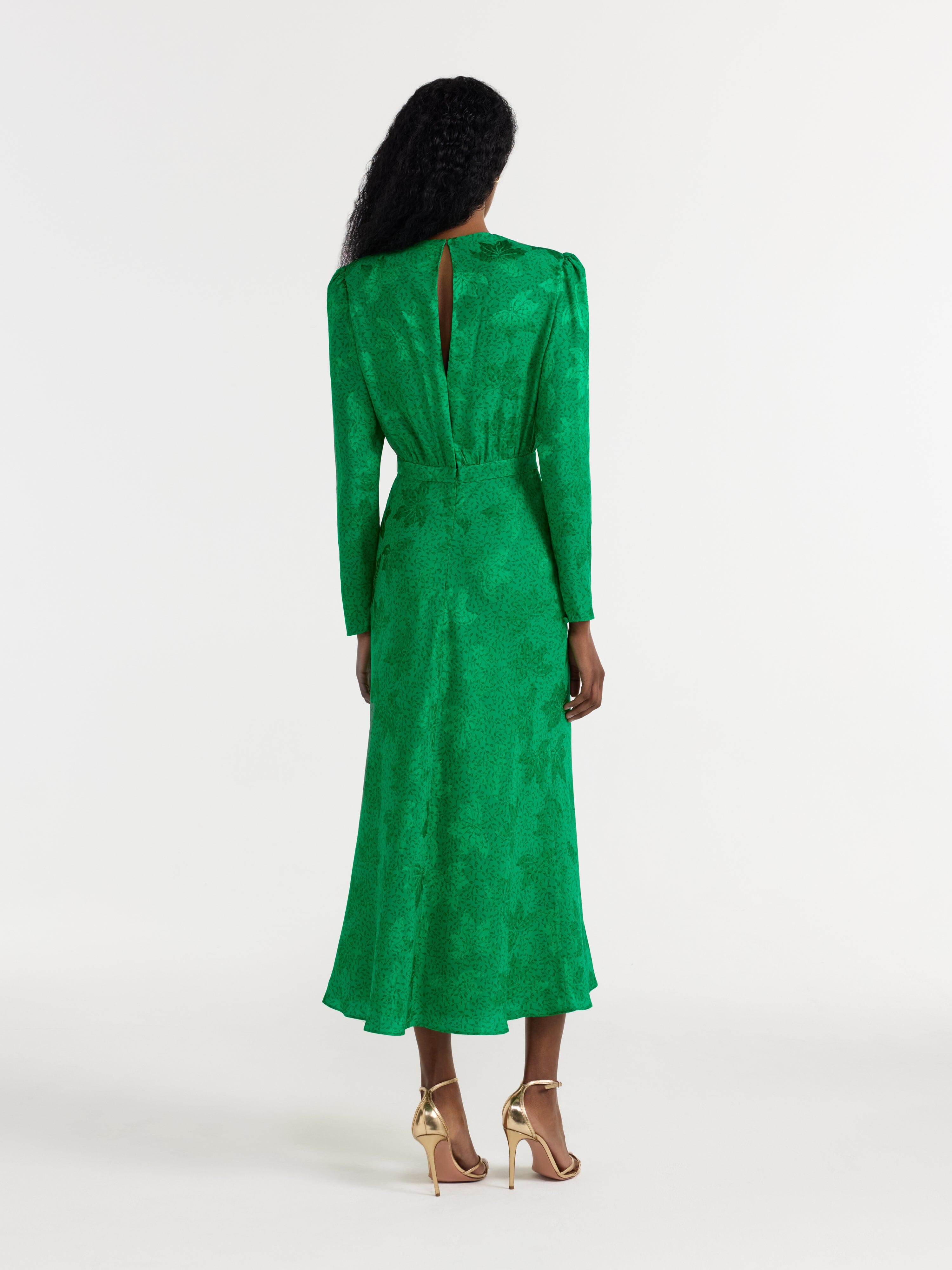 Claudia Midi Dress in Ambra Emerald