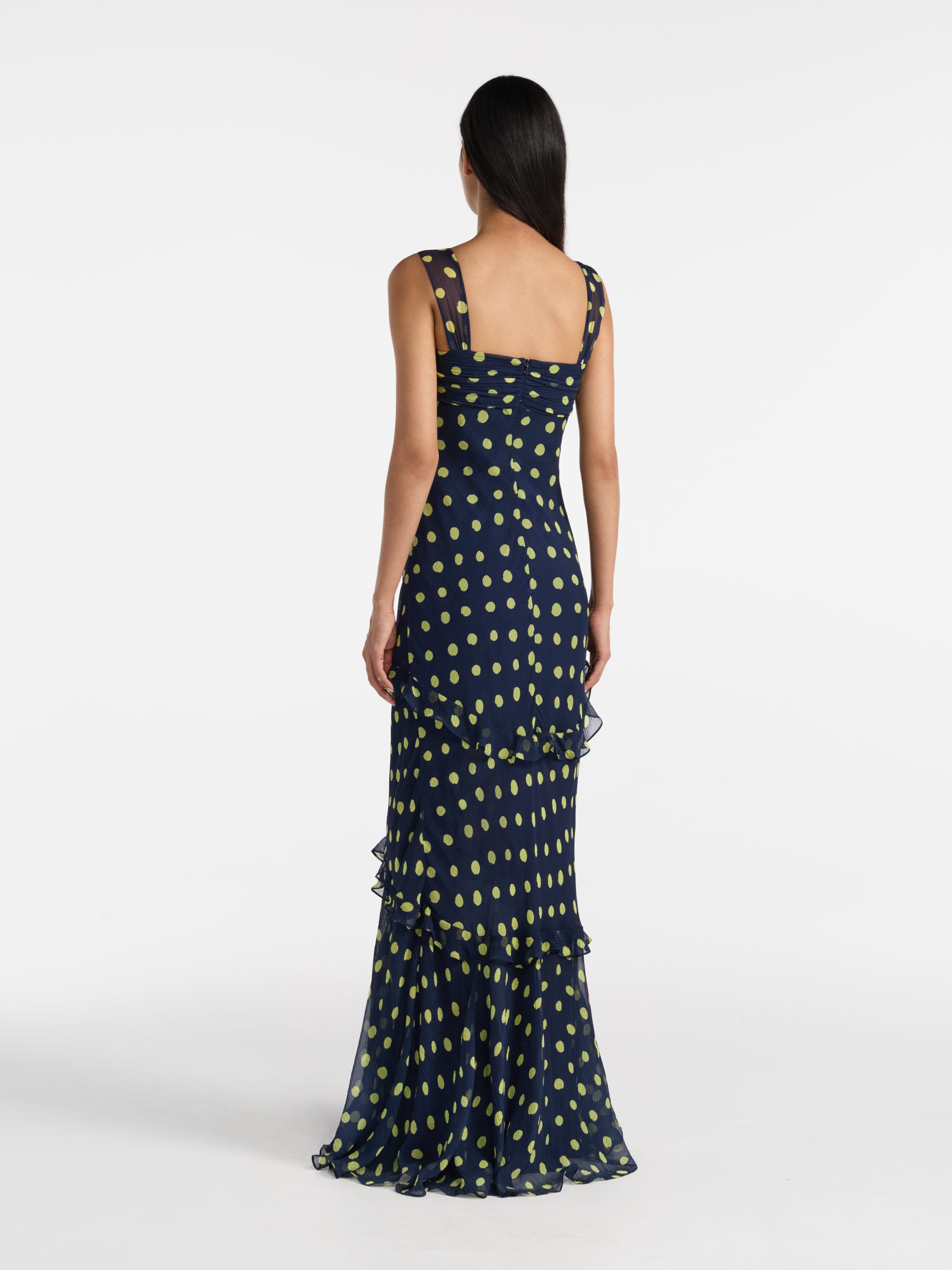 Selma Long Dress Polka Lemon