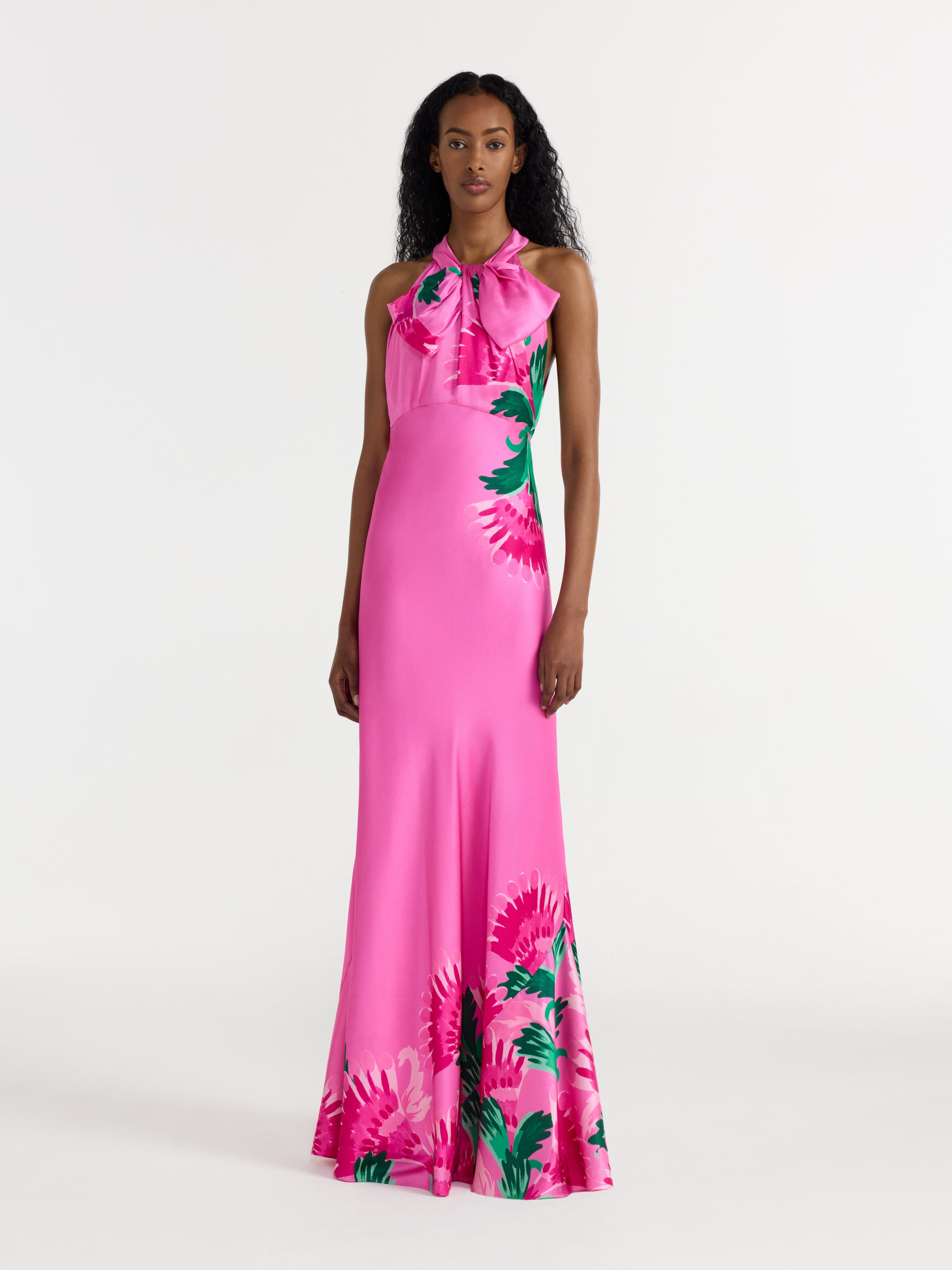 Suzette Long Dress in Phlox Feather