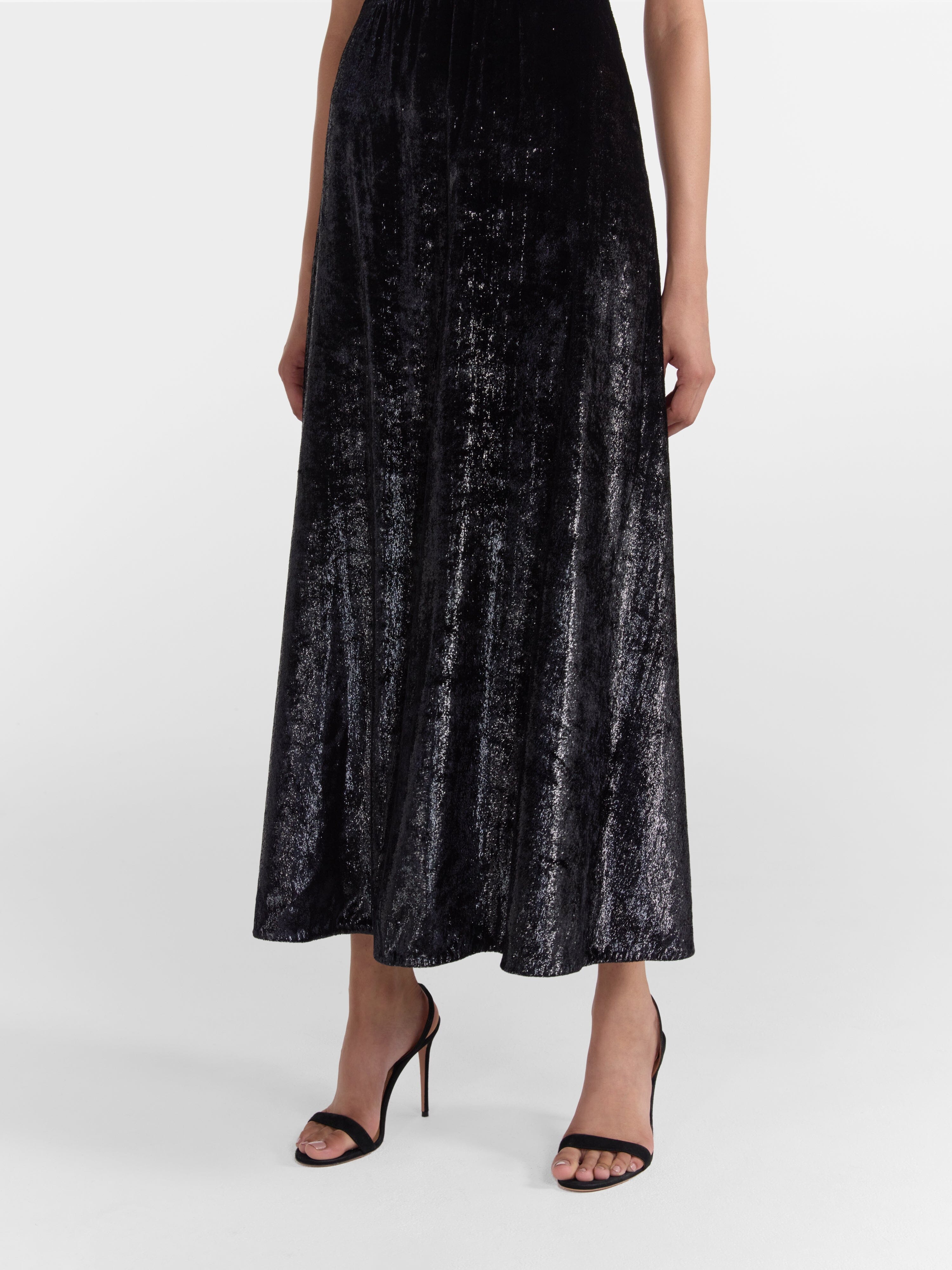 Tabitha D Dress in Black Mamba Embroidery