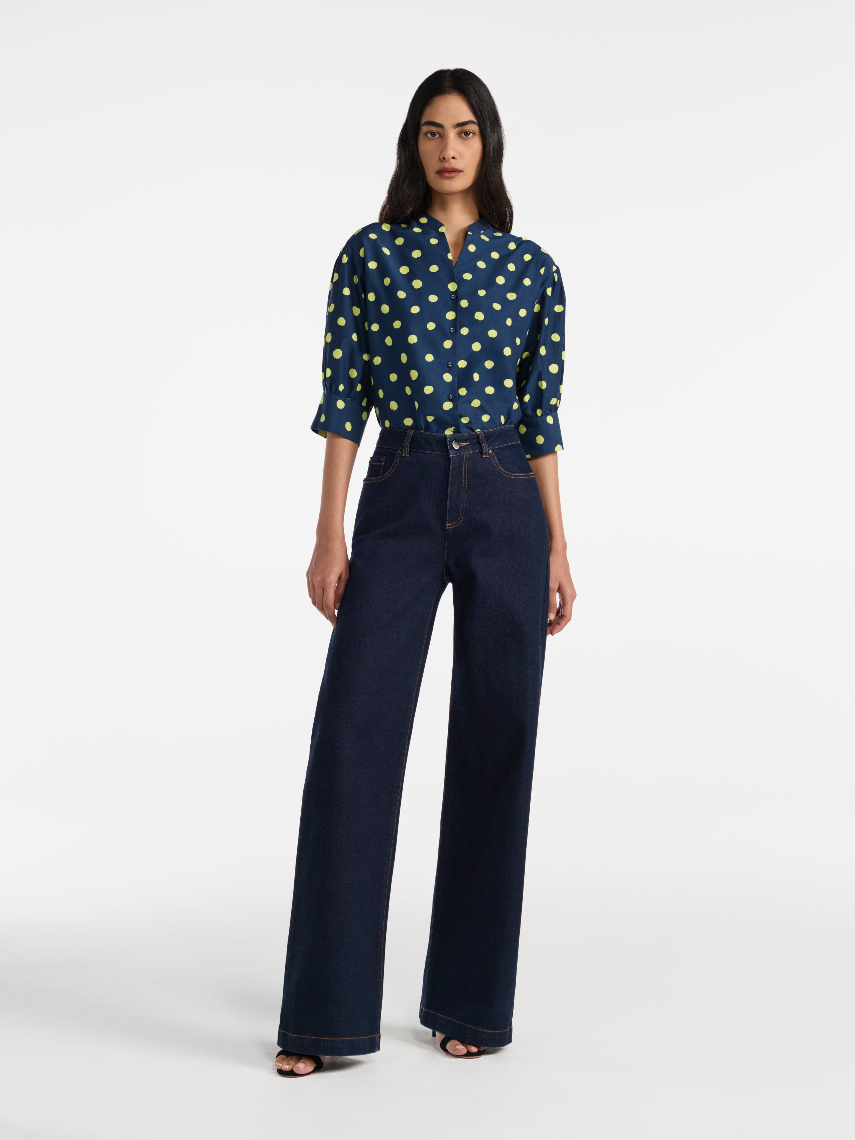 Tavi Shirt in Polka Lemon