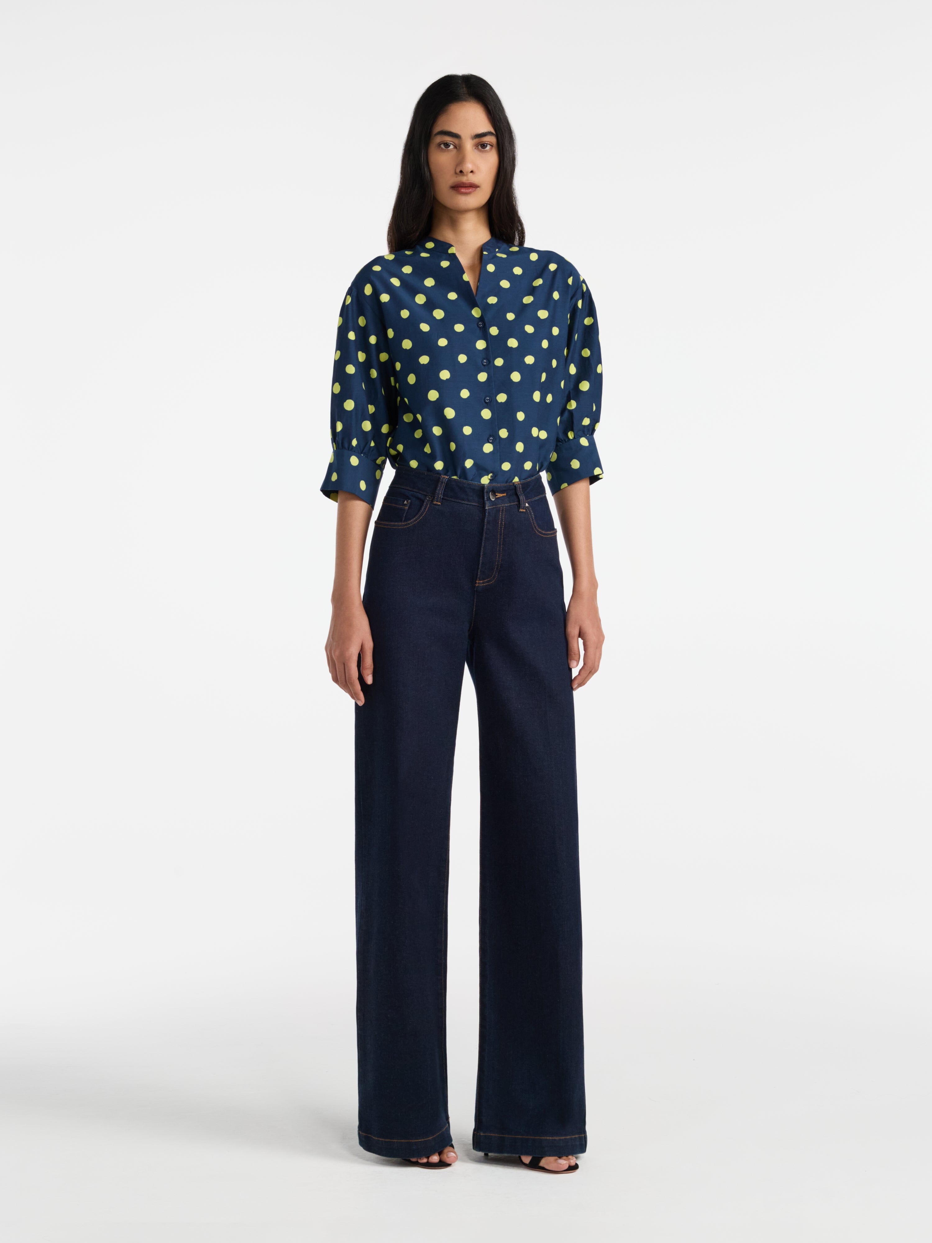 Tavi Shirt in Polka Lemon