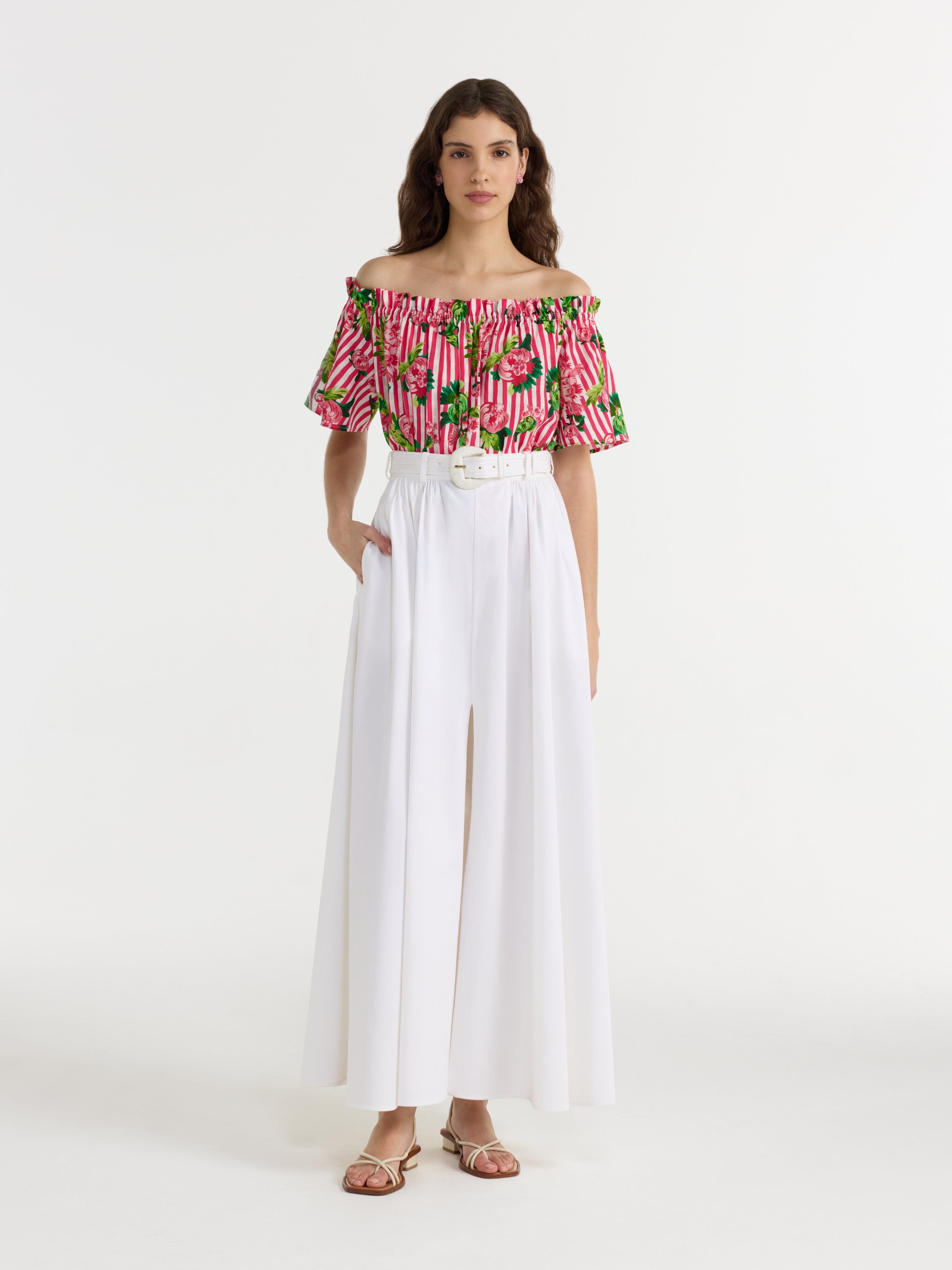 Tess Top in Pivoines Stripe