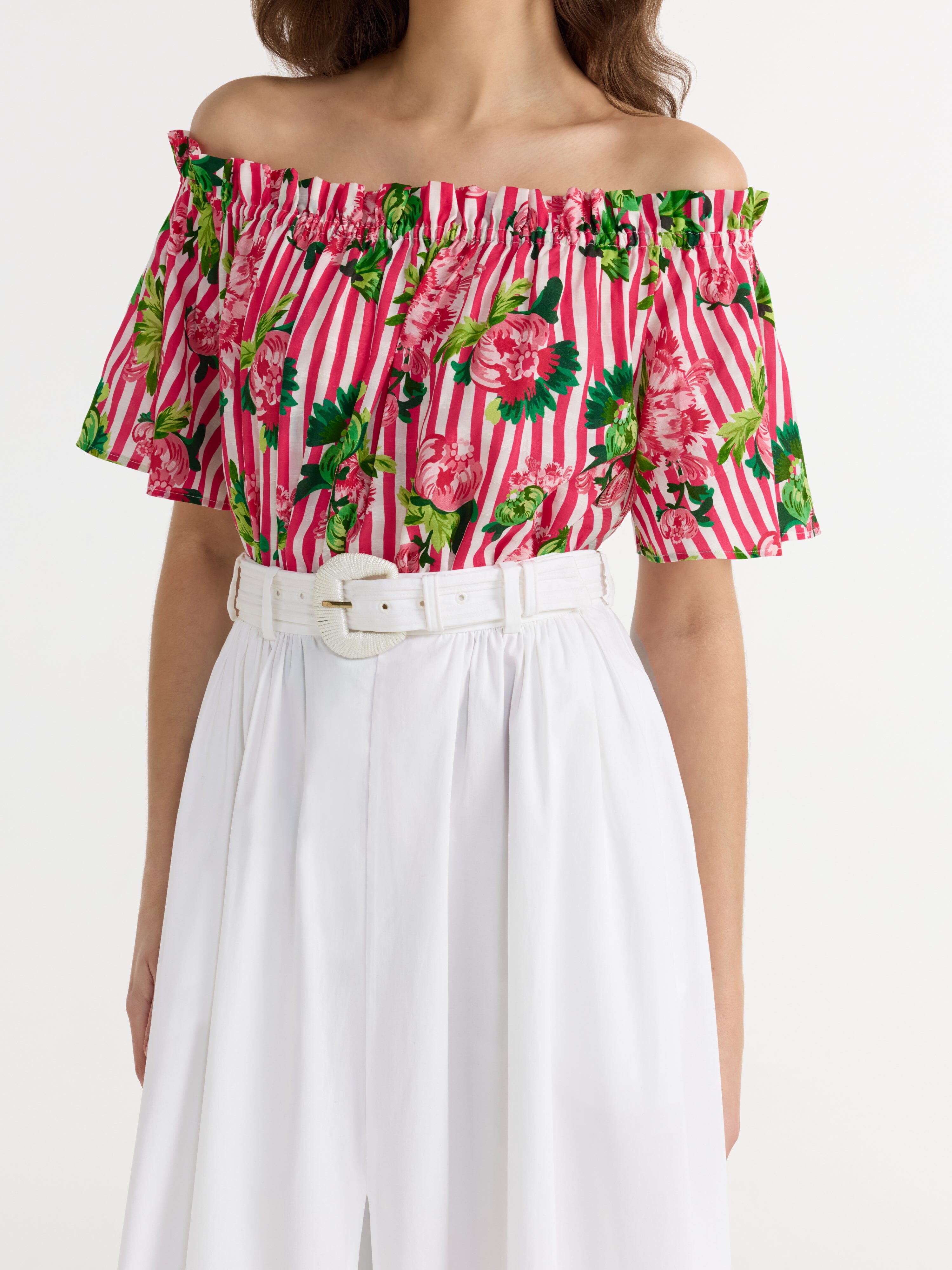 Tess Top in Pivoines Stripe