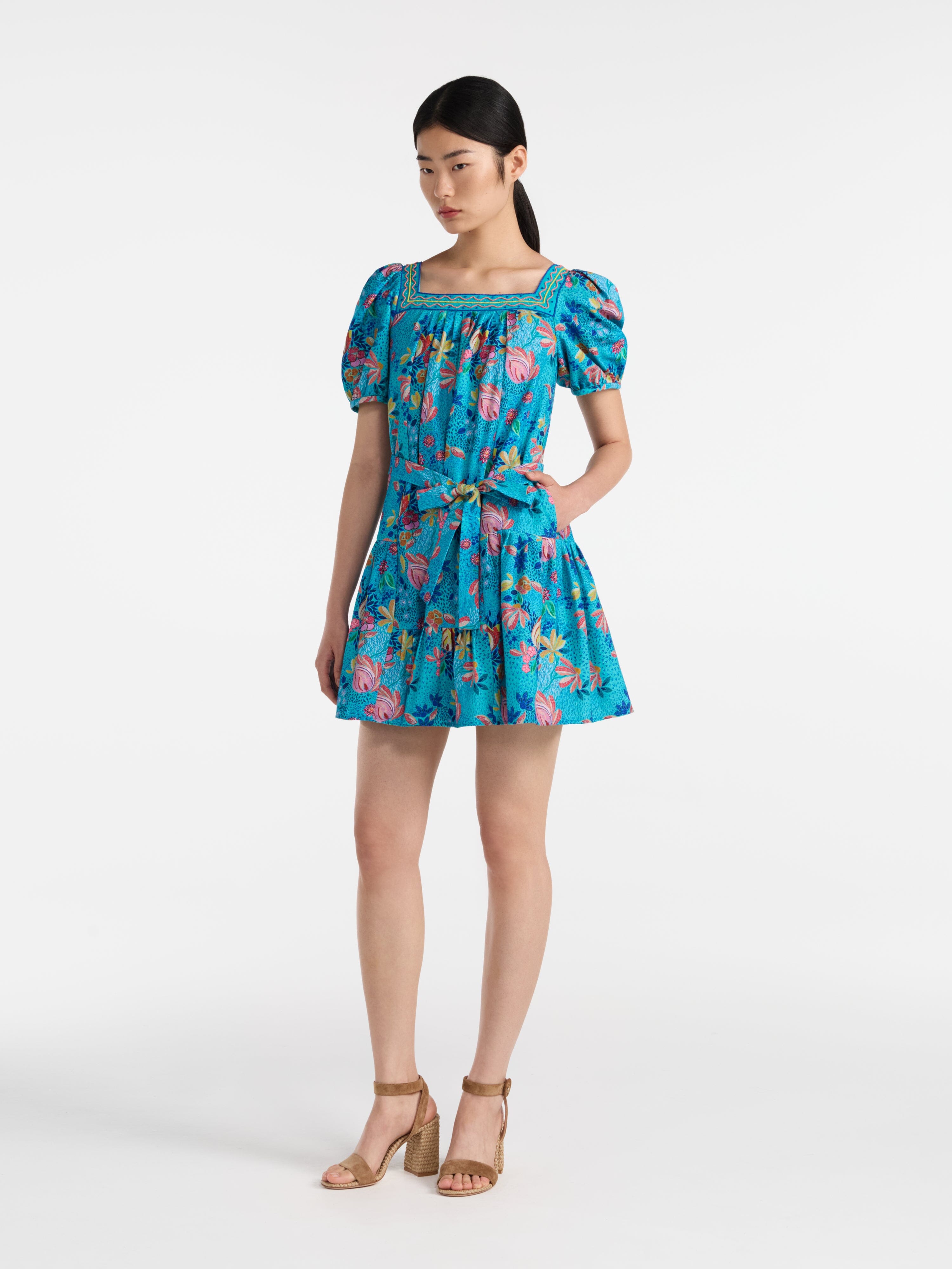 Yashi Short Dress in Mosaic Sea