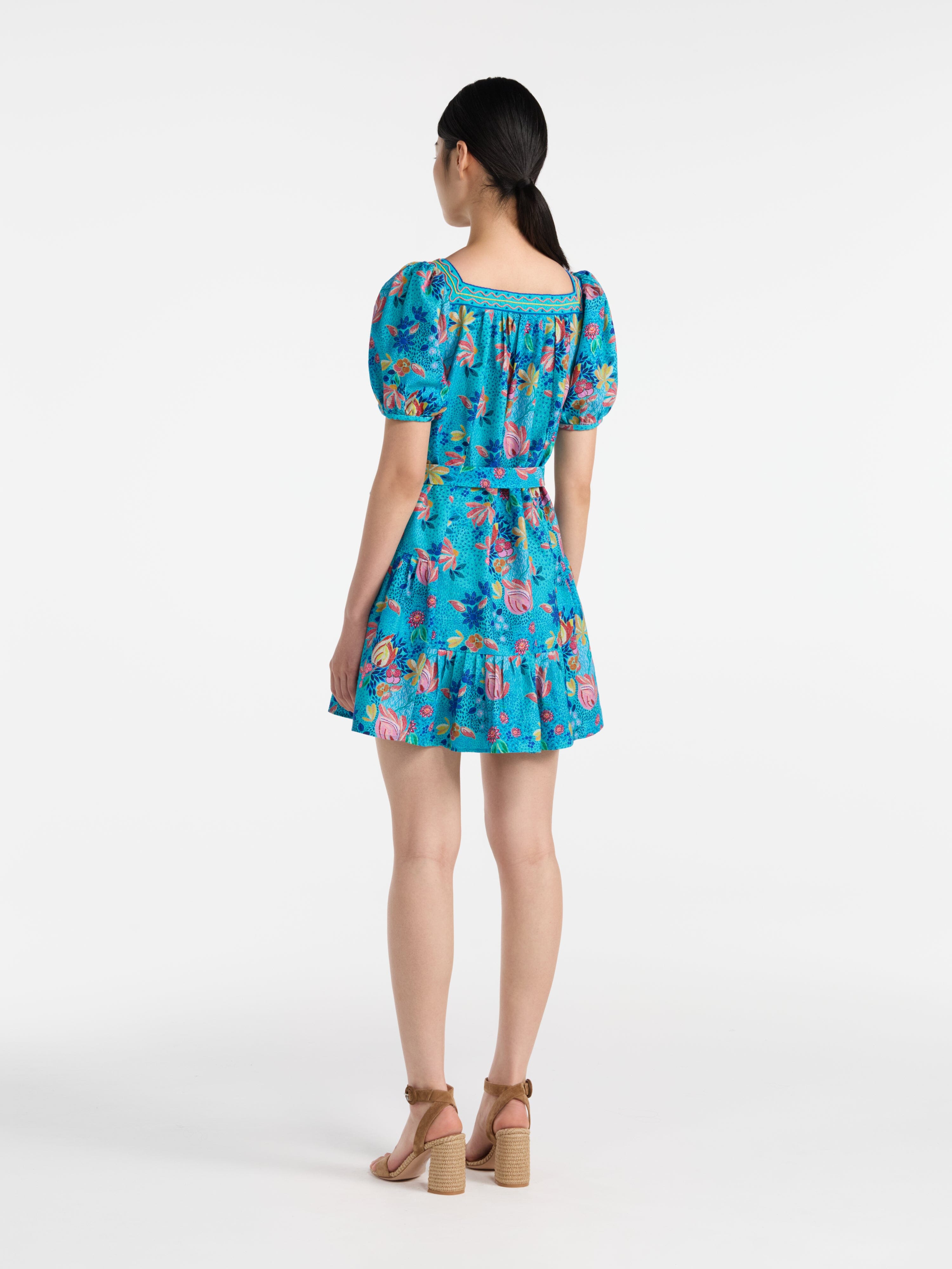 Yashi Short Dress in Mosaic Sea