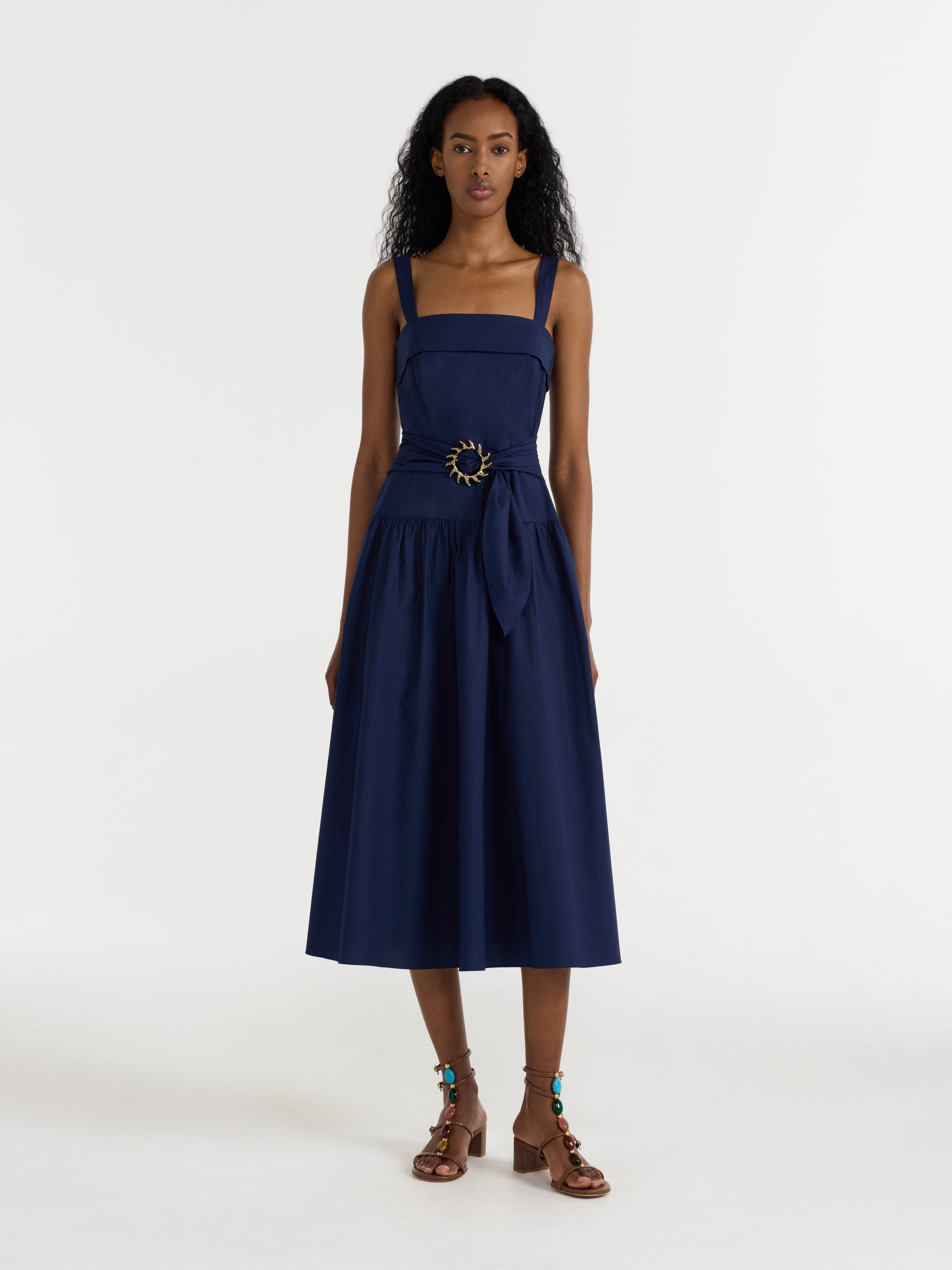 Zinnia Dress in True Navy