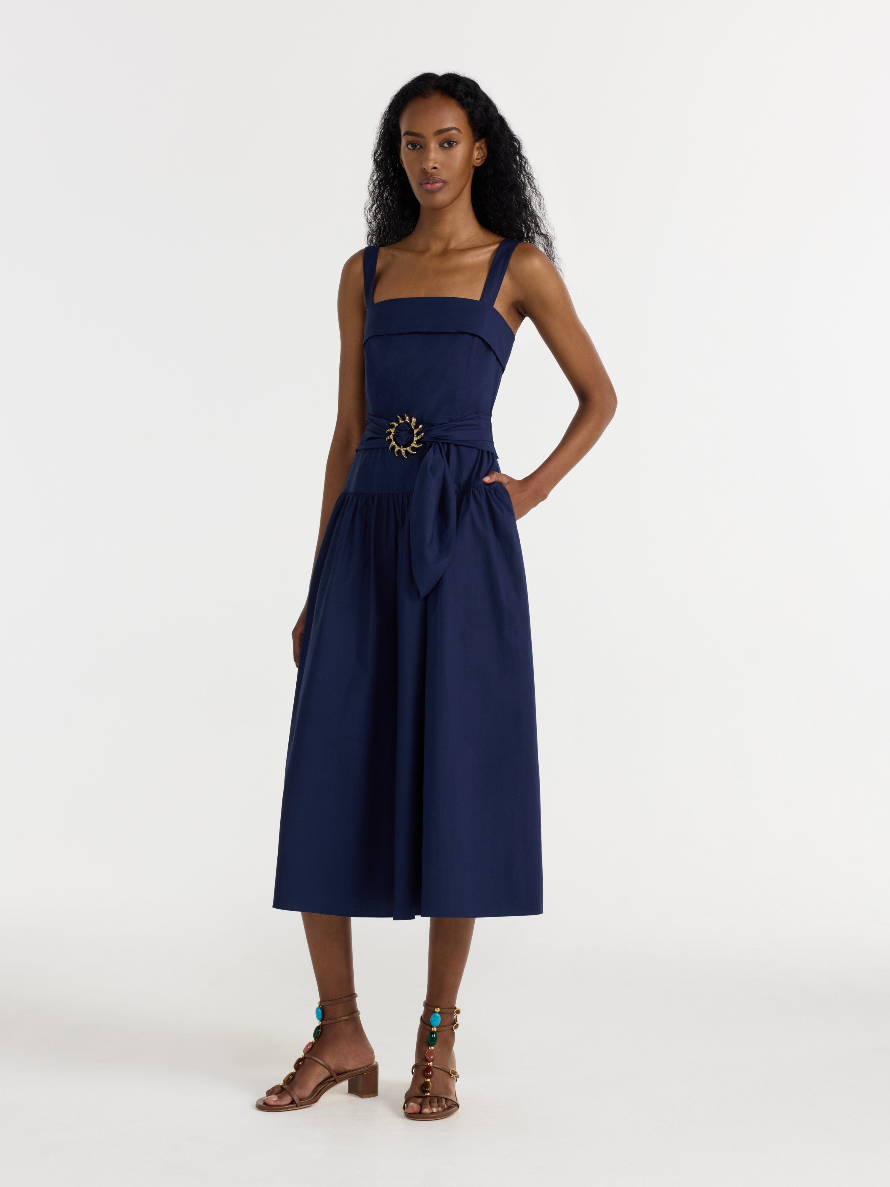 Zinnia Dress in True Navy