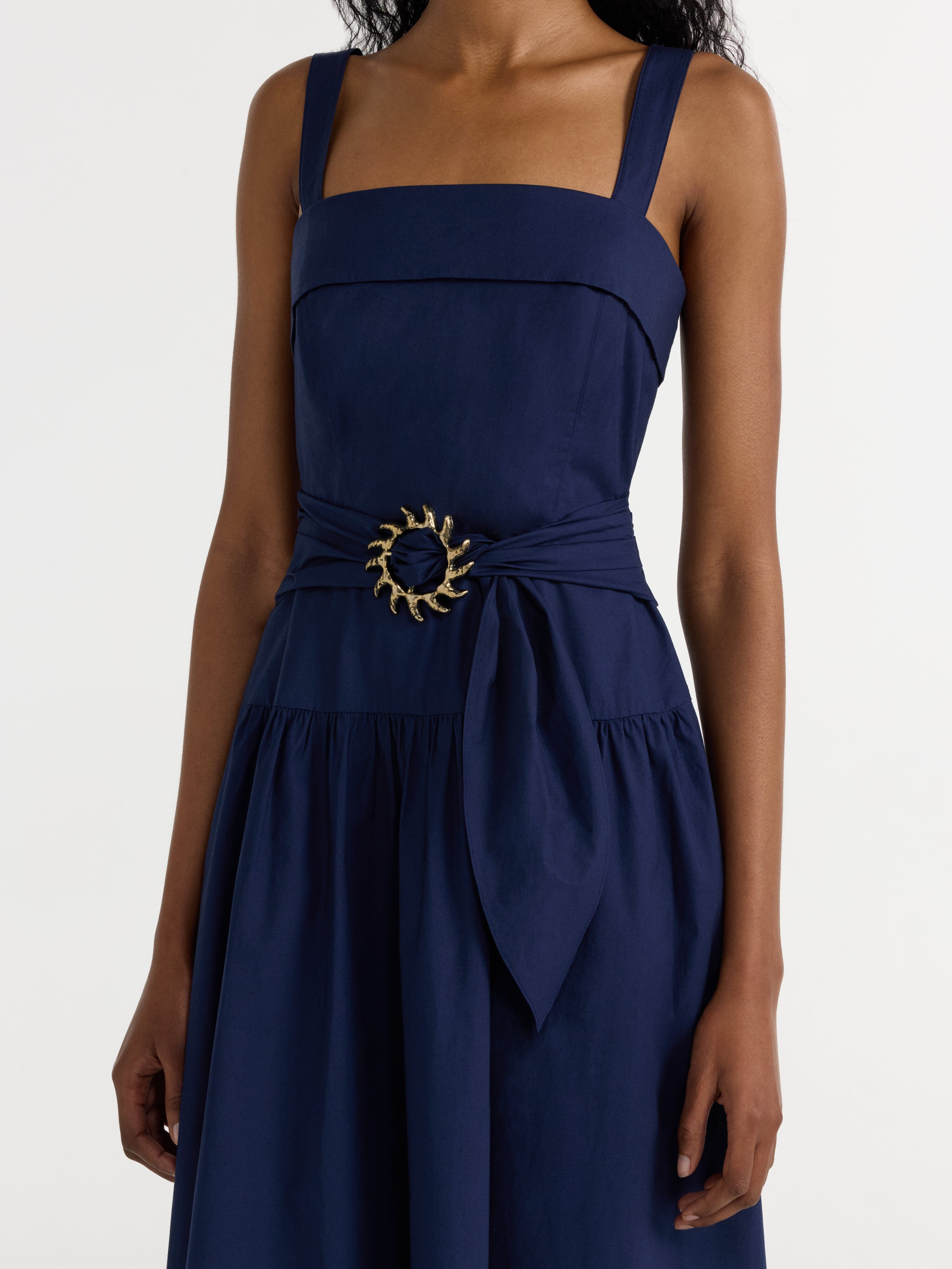 Zinnia Dress in True Navy