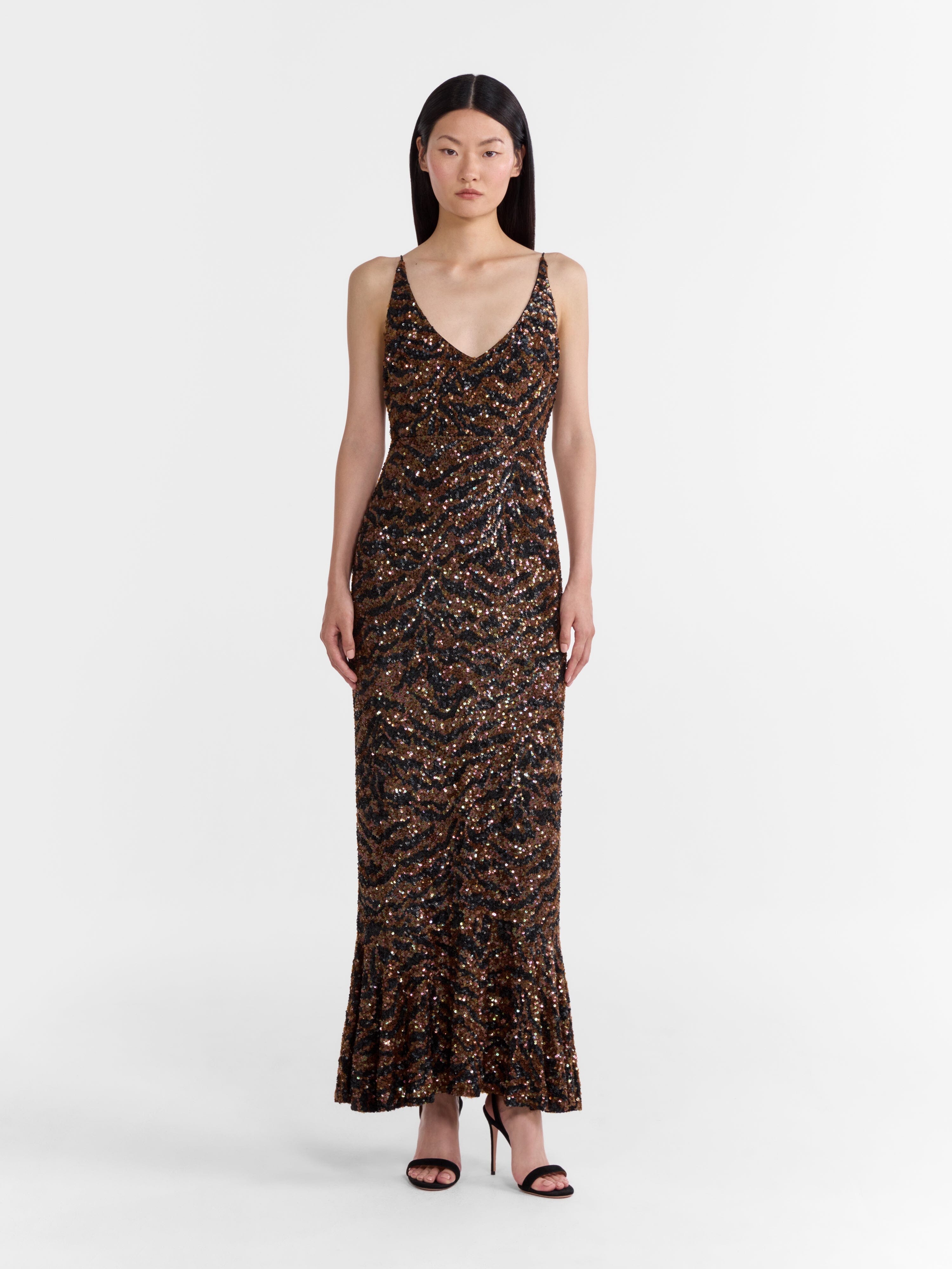 Aidan D Dress in Tiger Embroidery