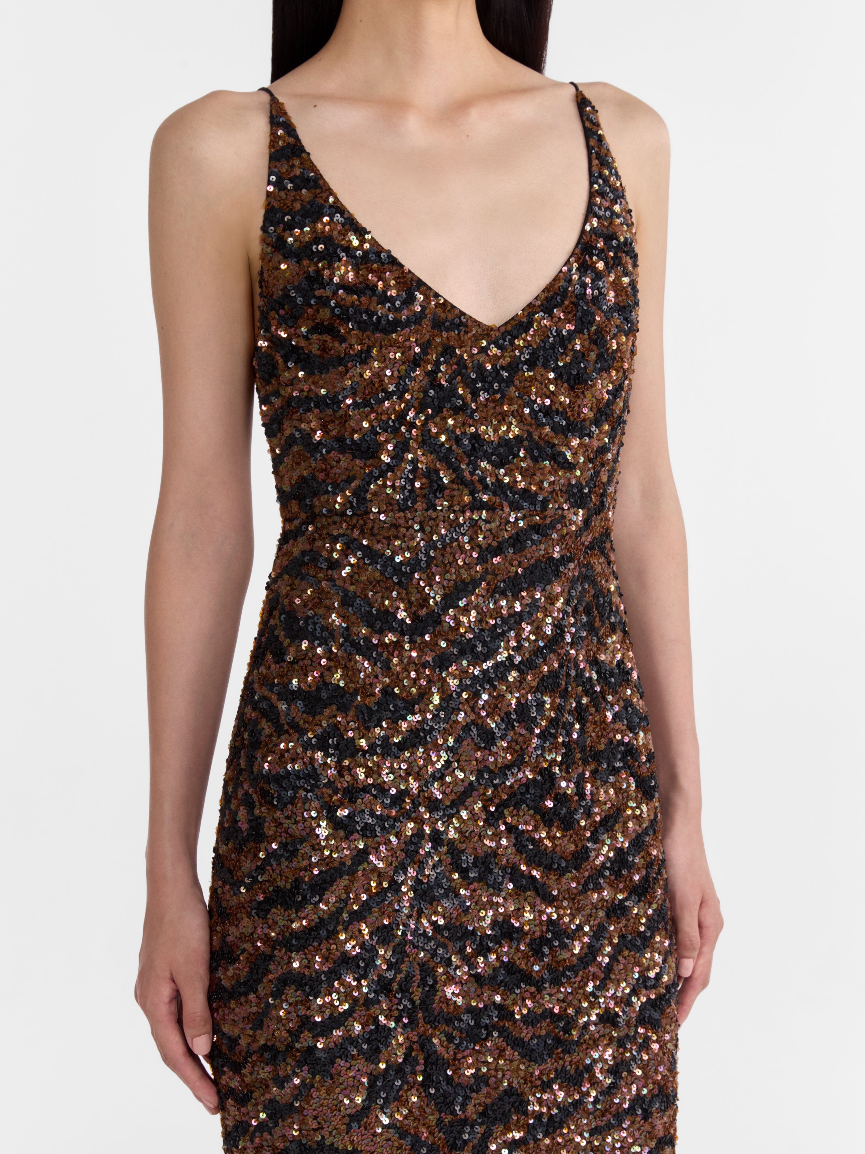 Aidan D Dress in Tiger Embroidery