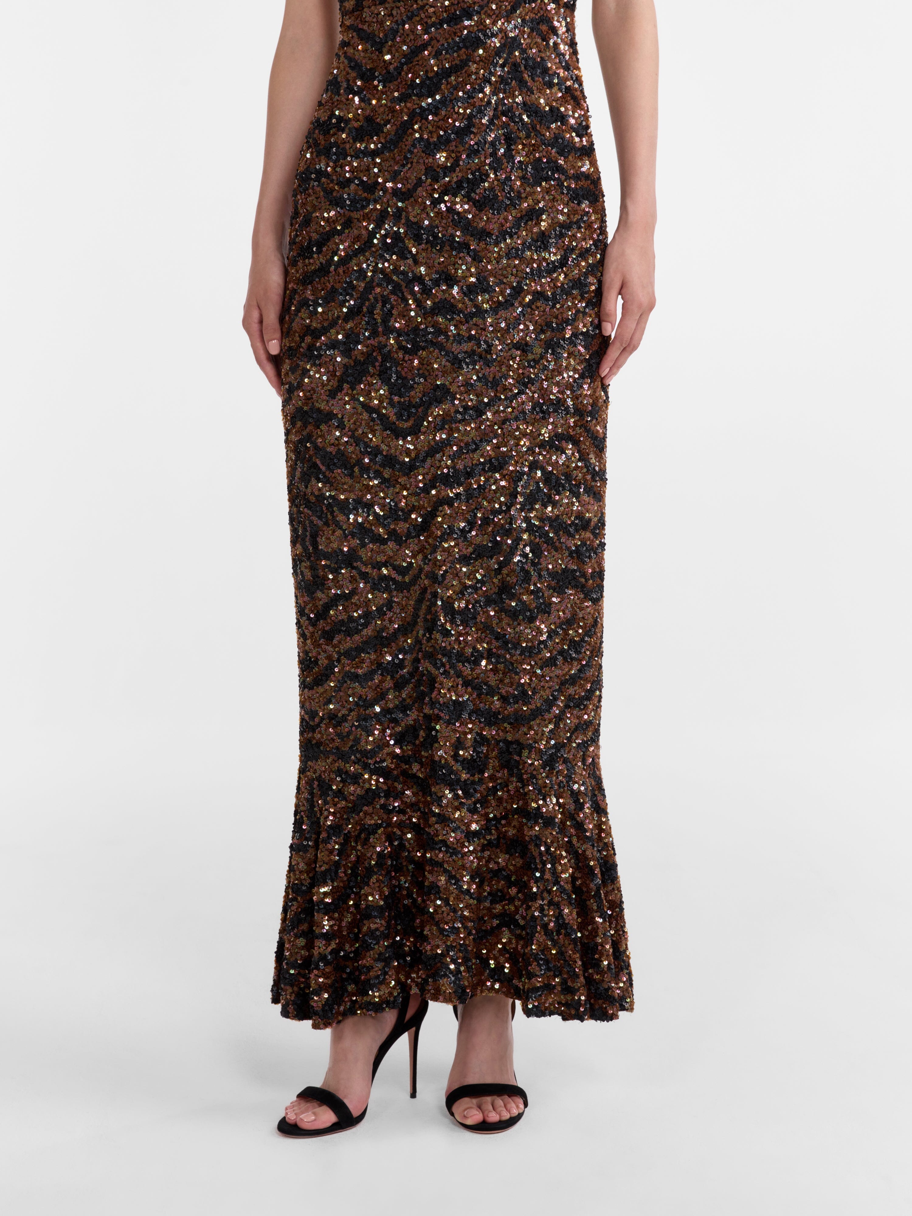 Aidan D Dress in Tiger Embroidery