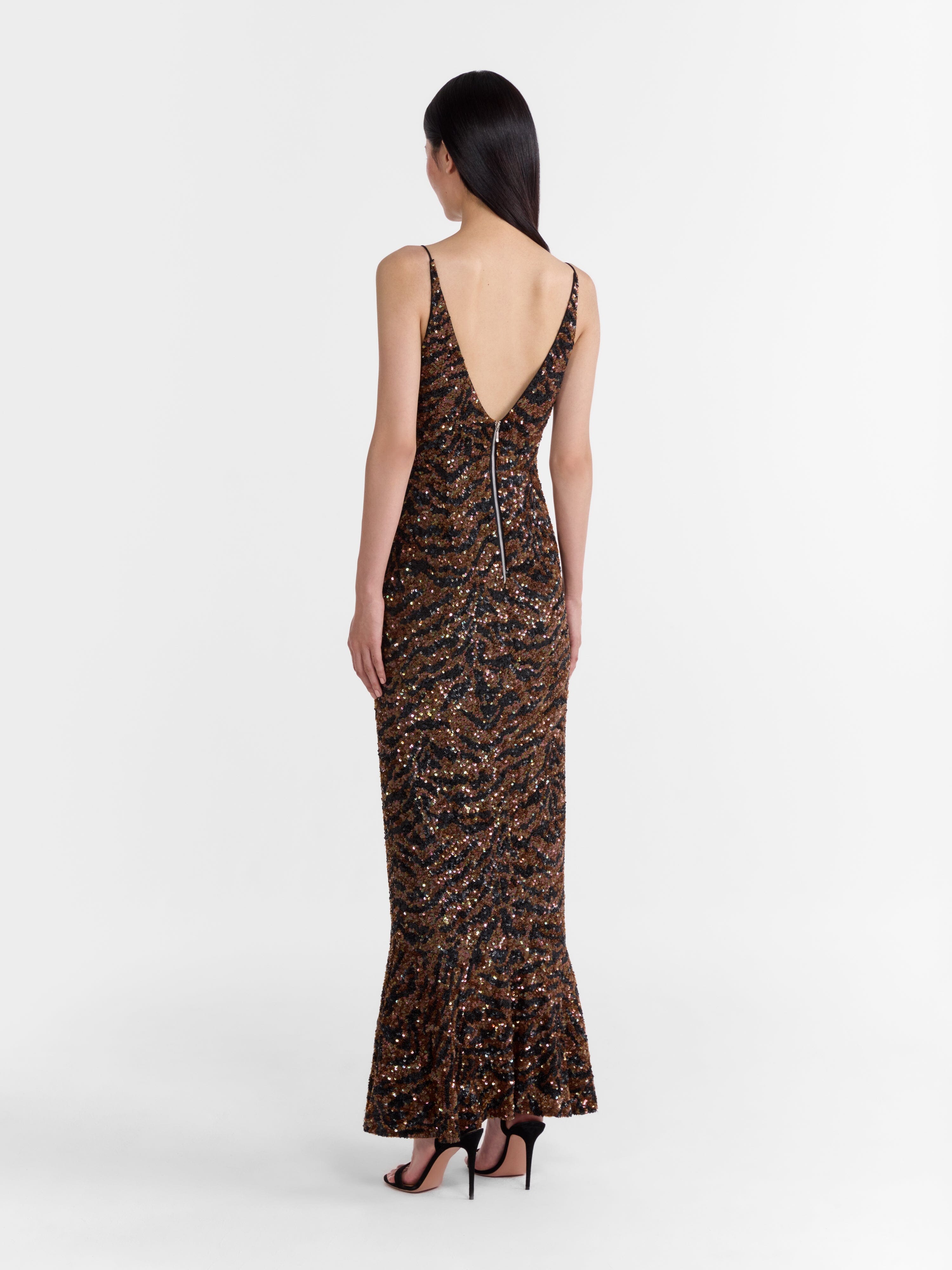 Aidan D Dress in Tiger Embroidery