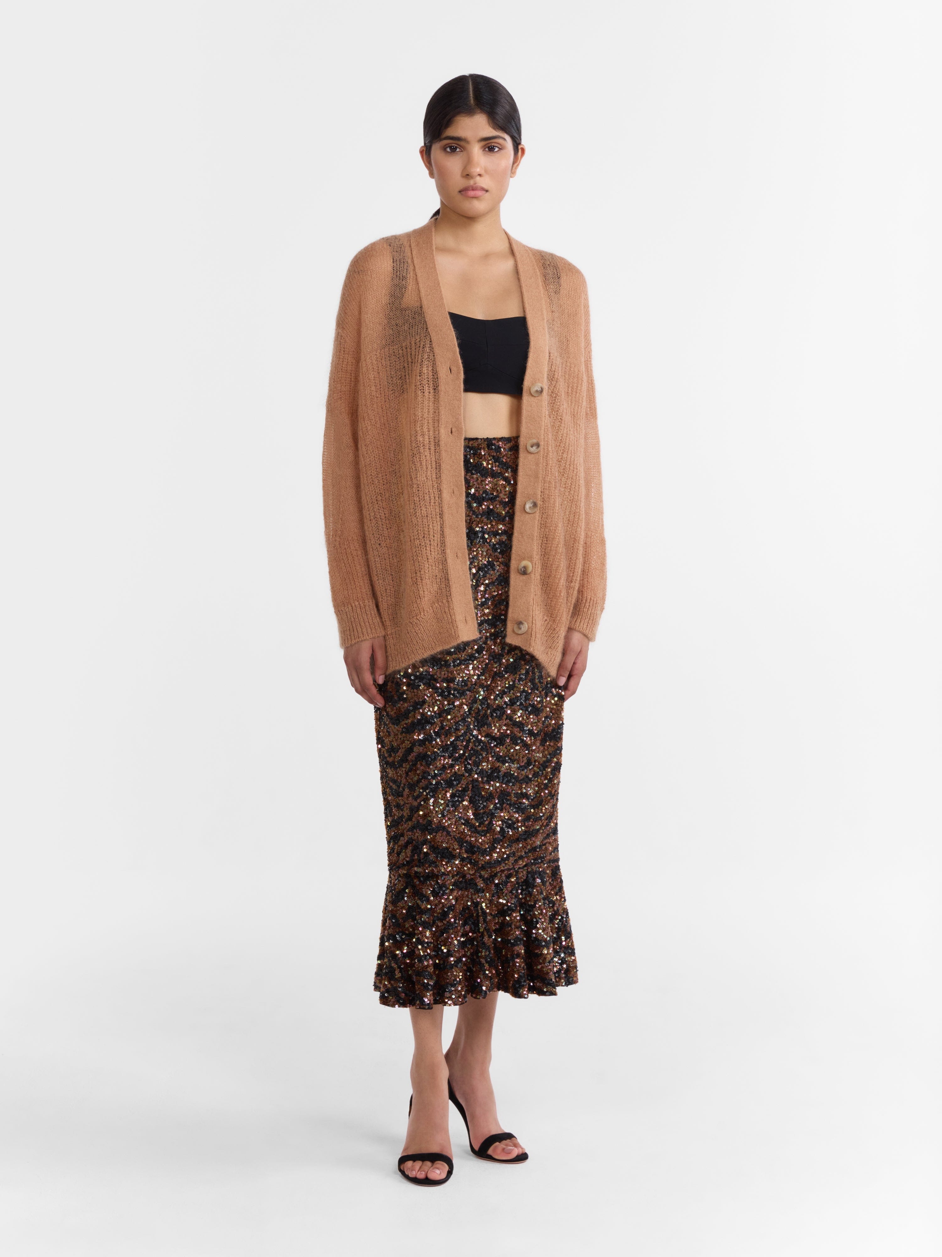 Venyx Oversized Cardigan in Camel