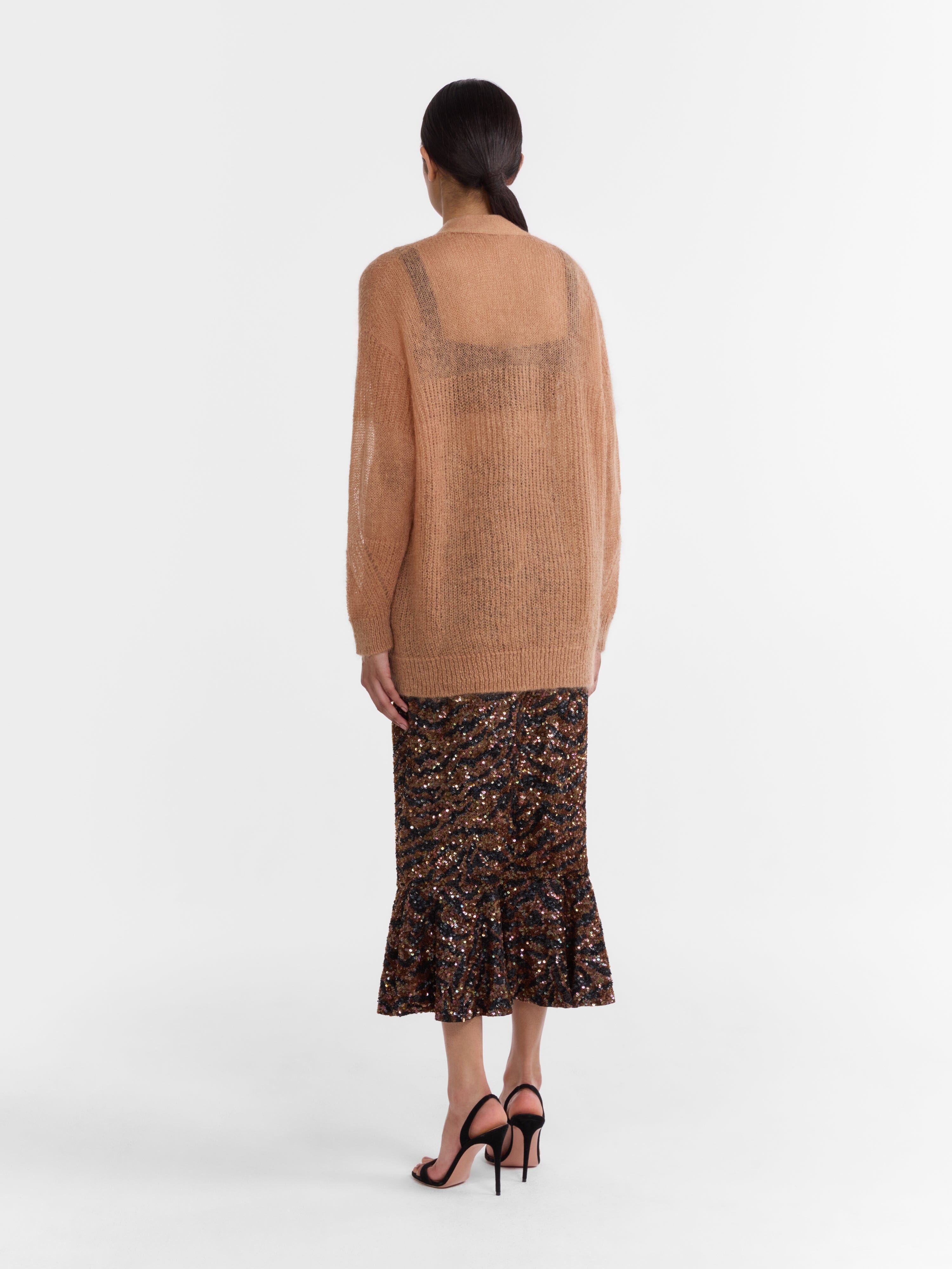 Venyx Oversized Cardigan in Camel