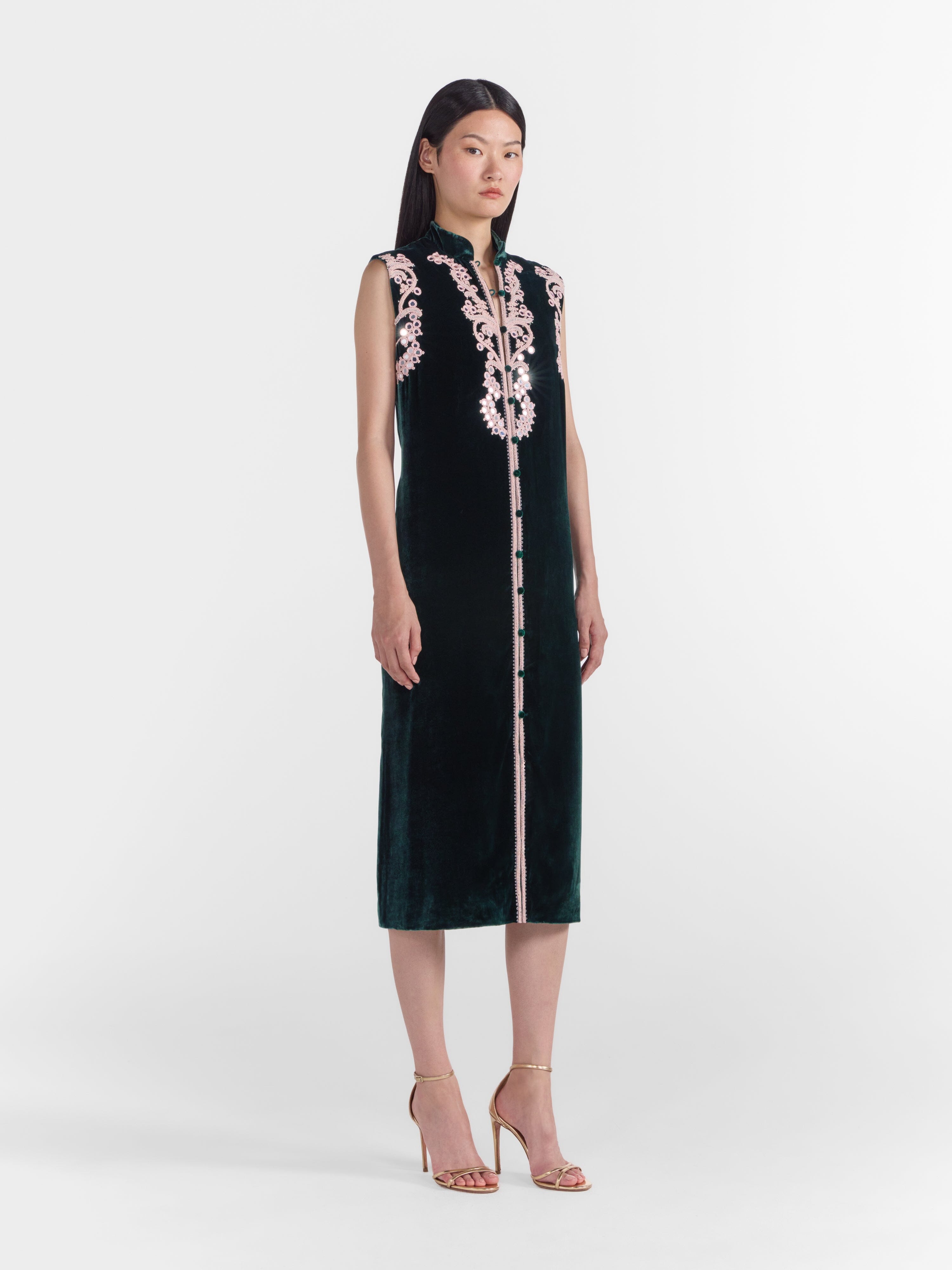 Amari B Robe in Forest Green with Cordwork