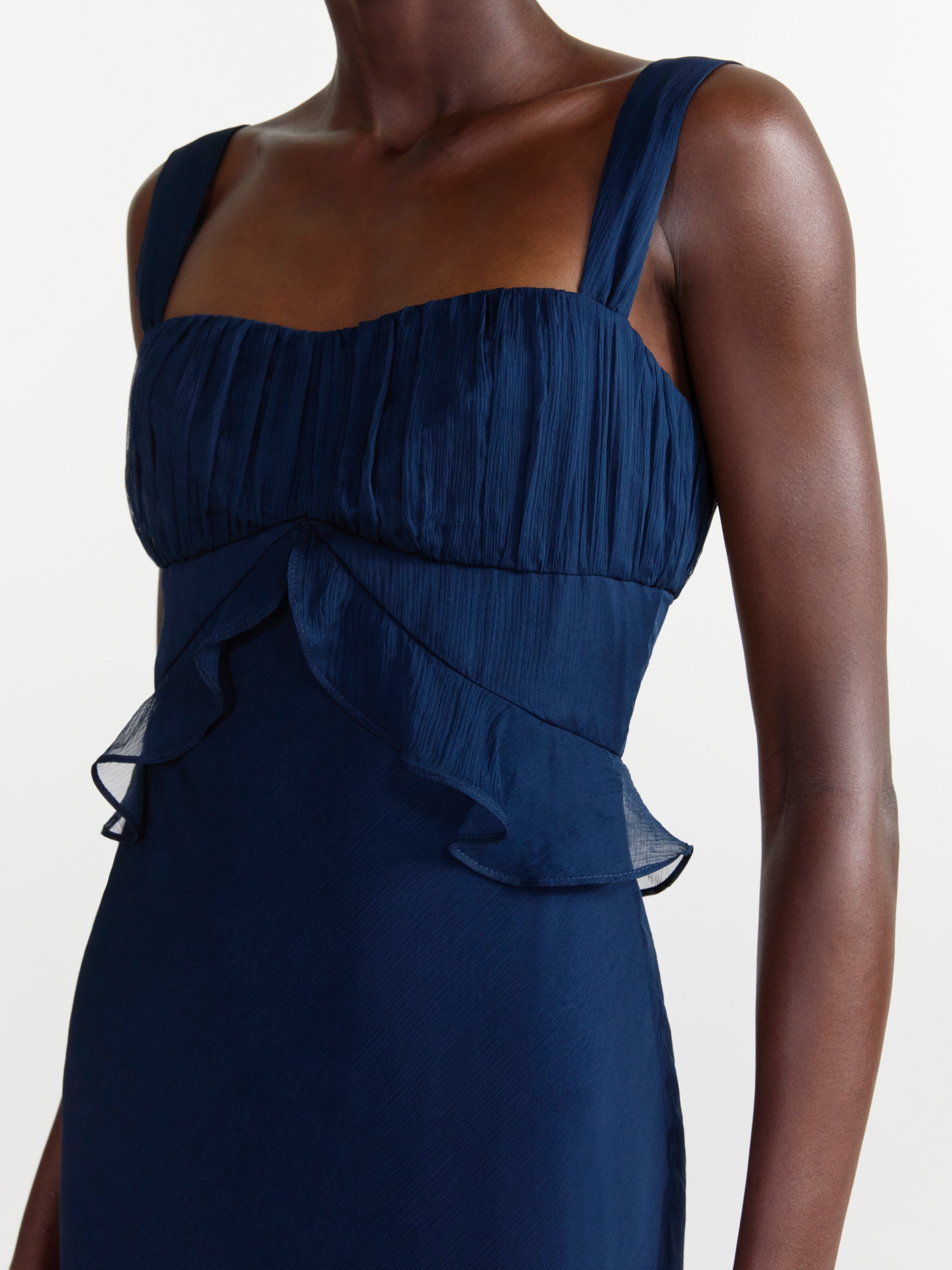 saloni chandra silk ruffled dress SALONI Chandra Ruffled Fil Coup Silk-Blend Maxi Dress