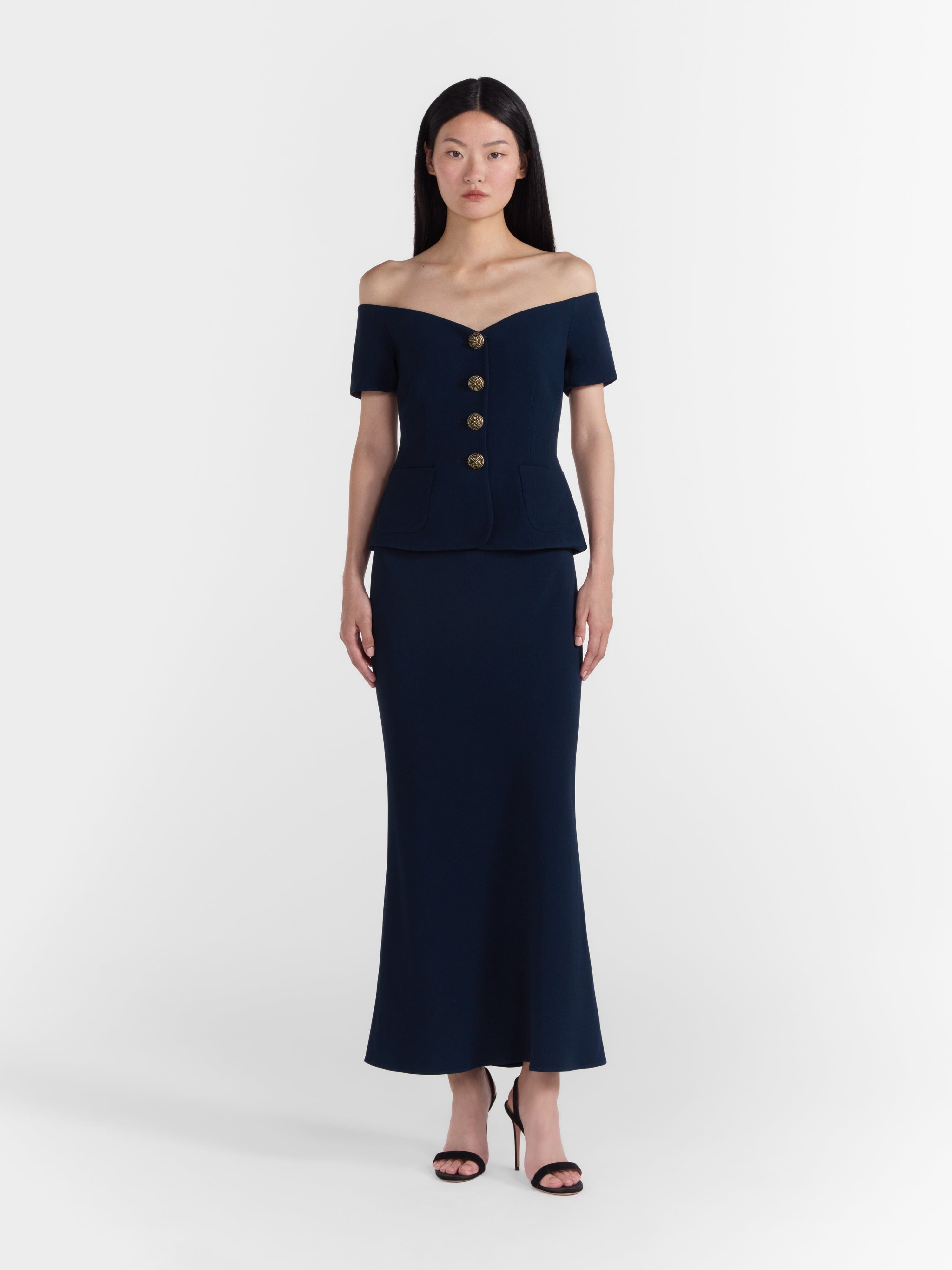 Clementine B Dress in Dark Navy