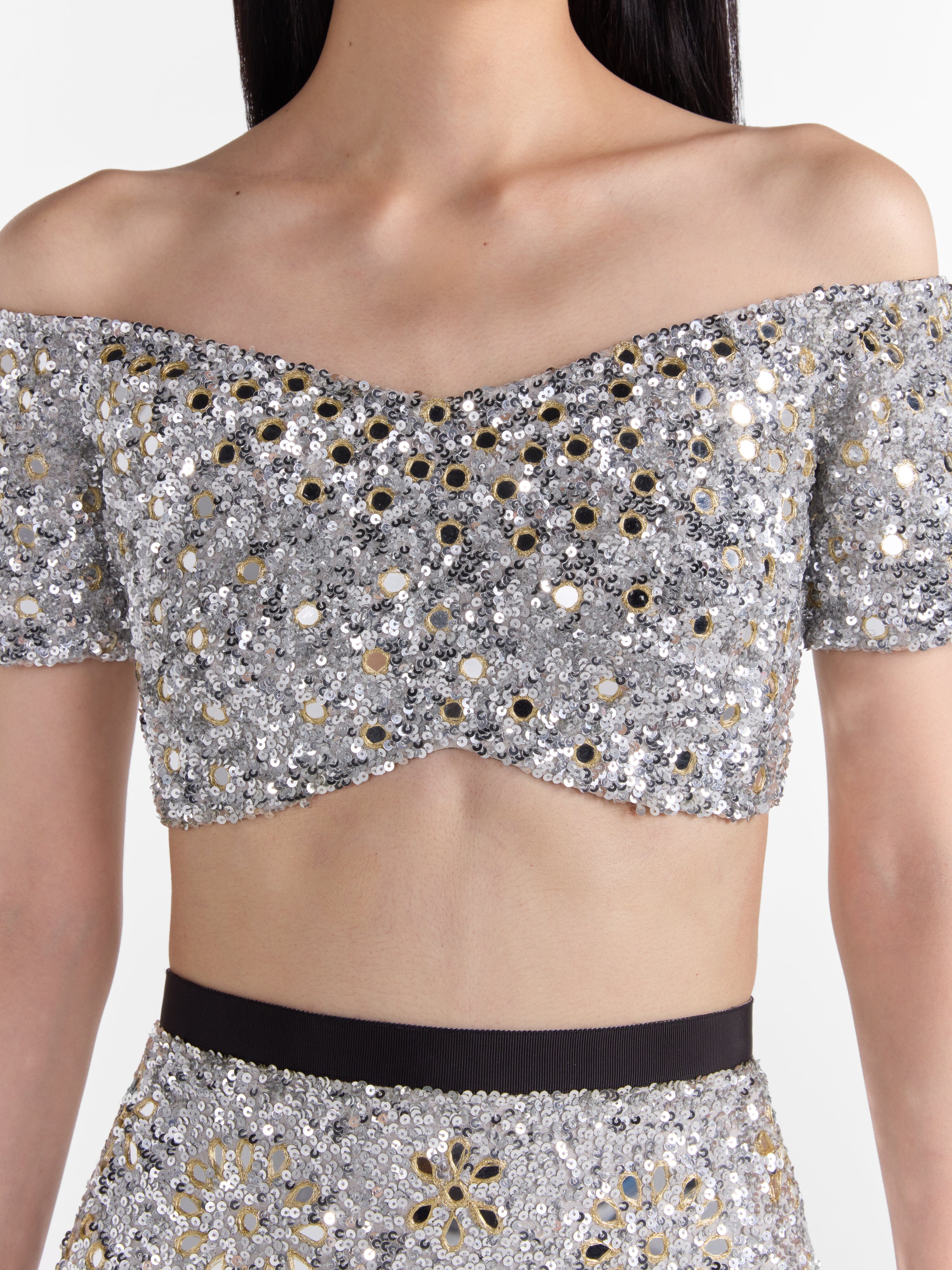saloni silver sequin dress SALONI Camille sequin mini dress / size 8