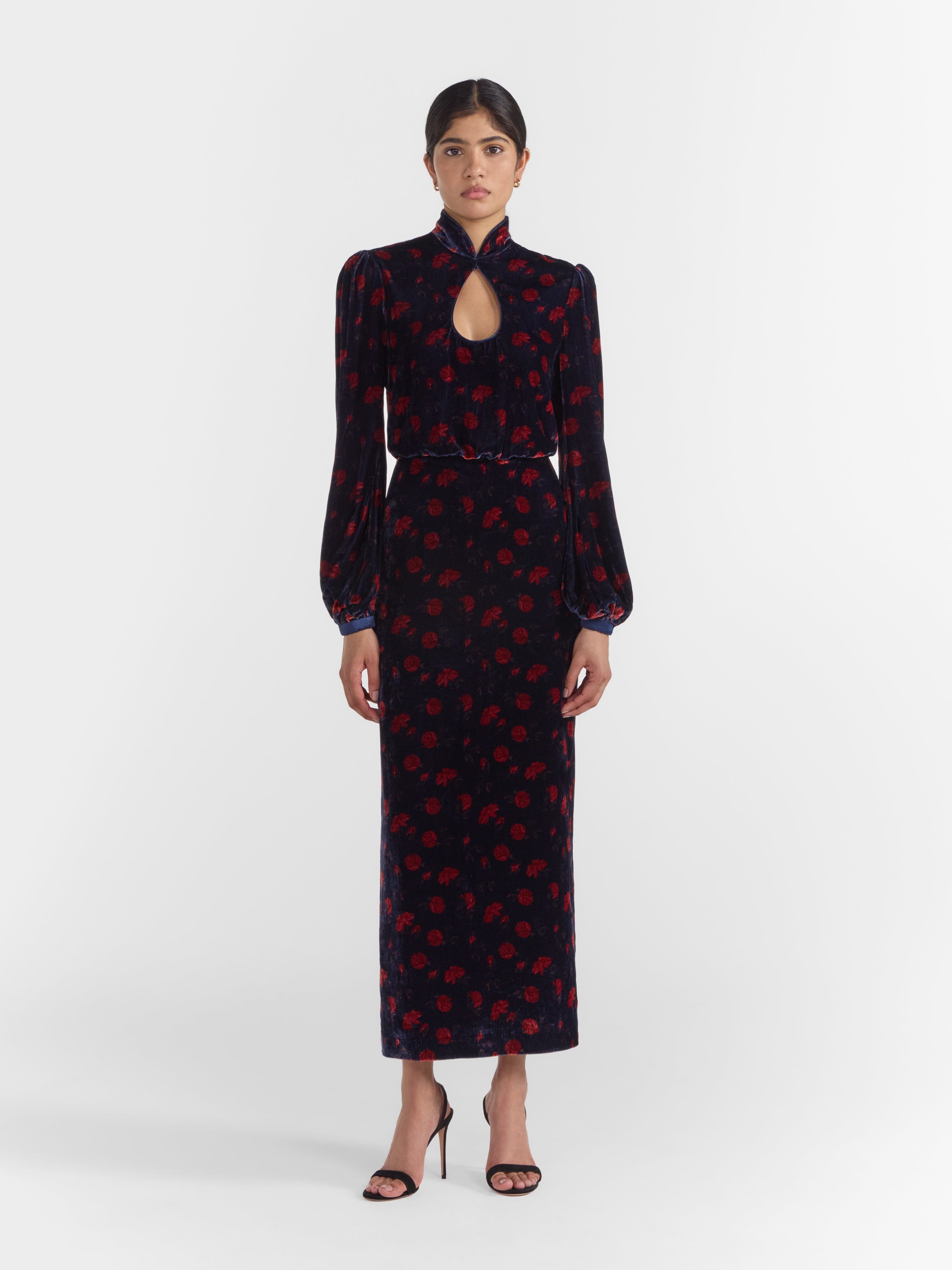 Domino Dress in Rose Petal Navy - Main Image