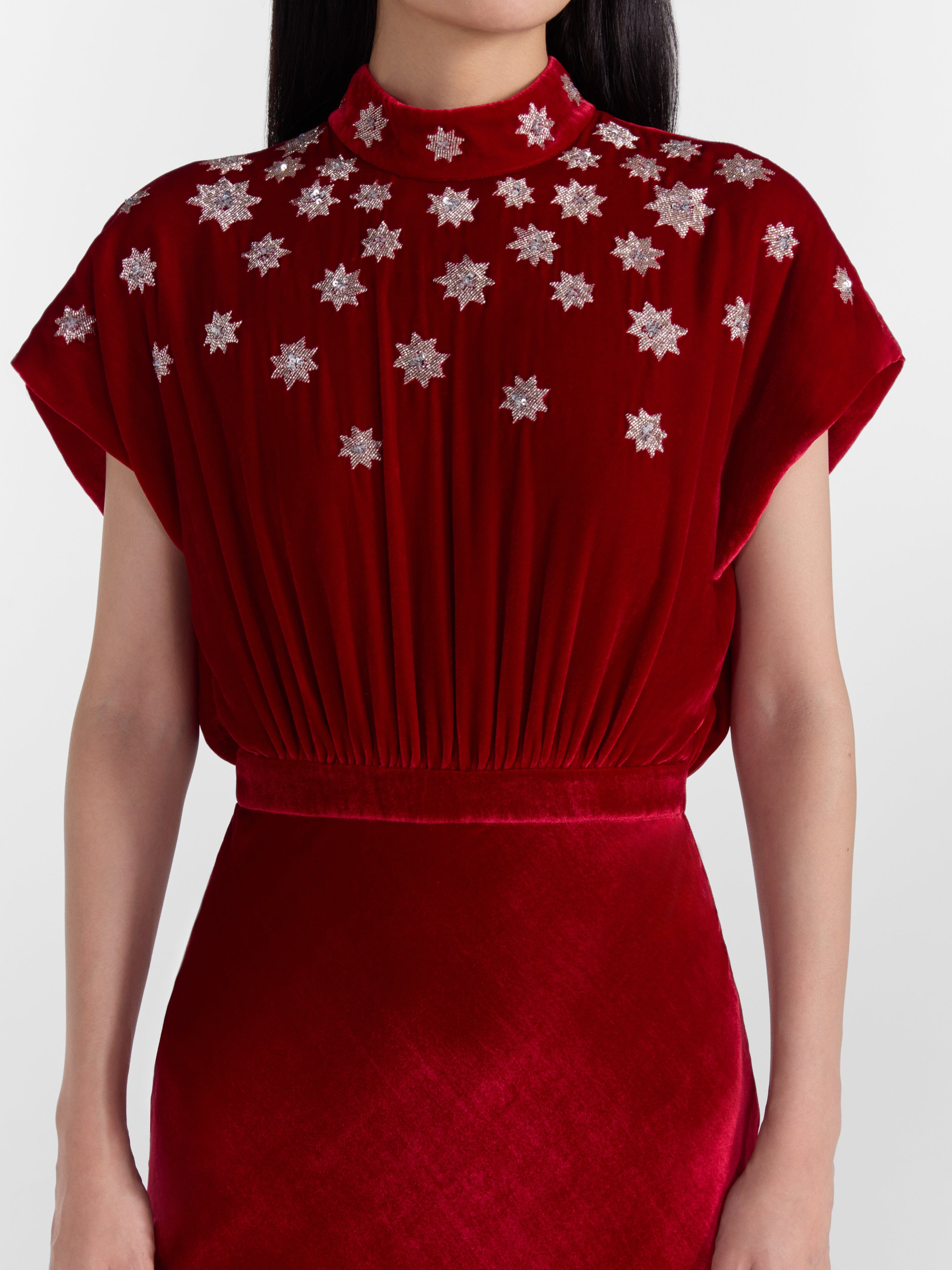 Fabienne Dress in True Red Embroidery SALONI Fabienne Dress in True Red Embroidery SALONI