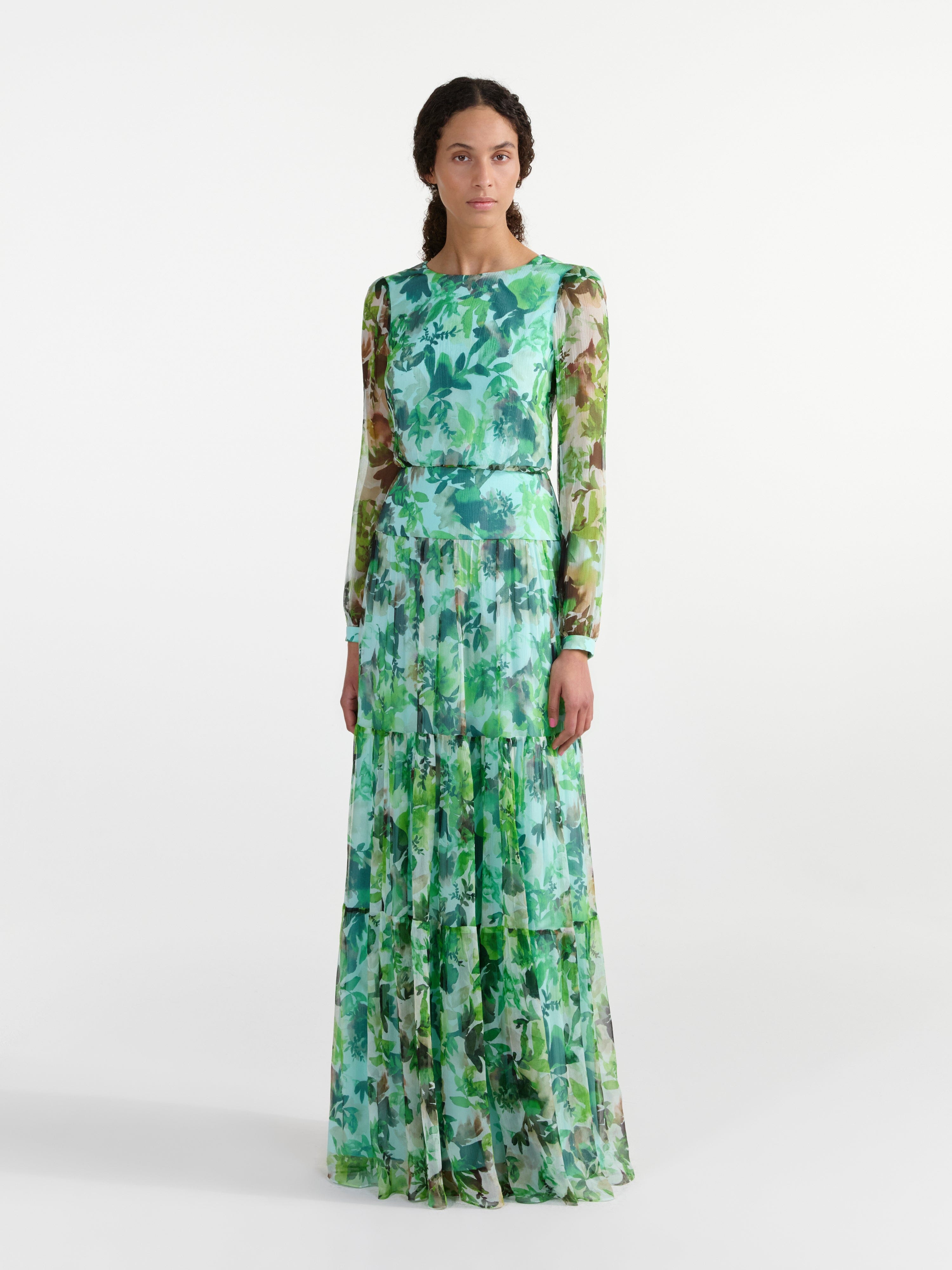 Isabel Long Dress Watercolour Garden