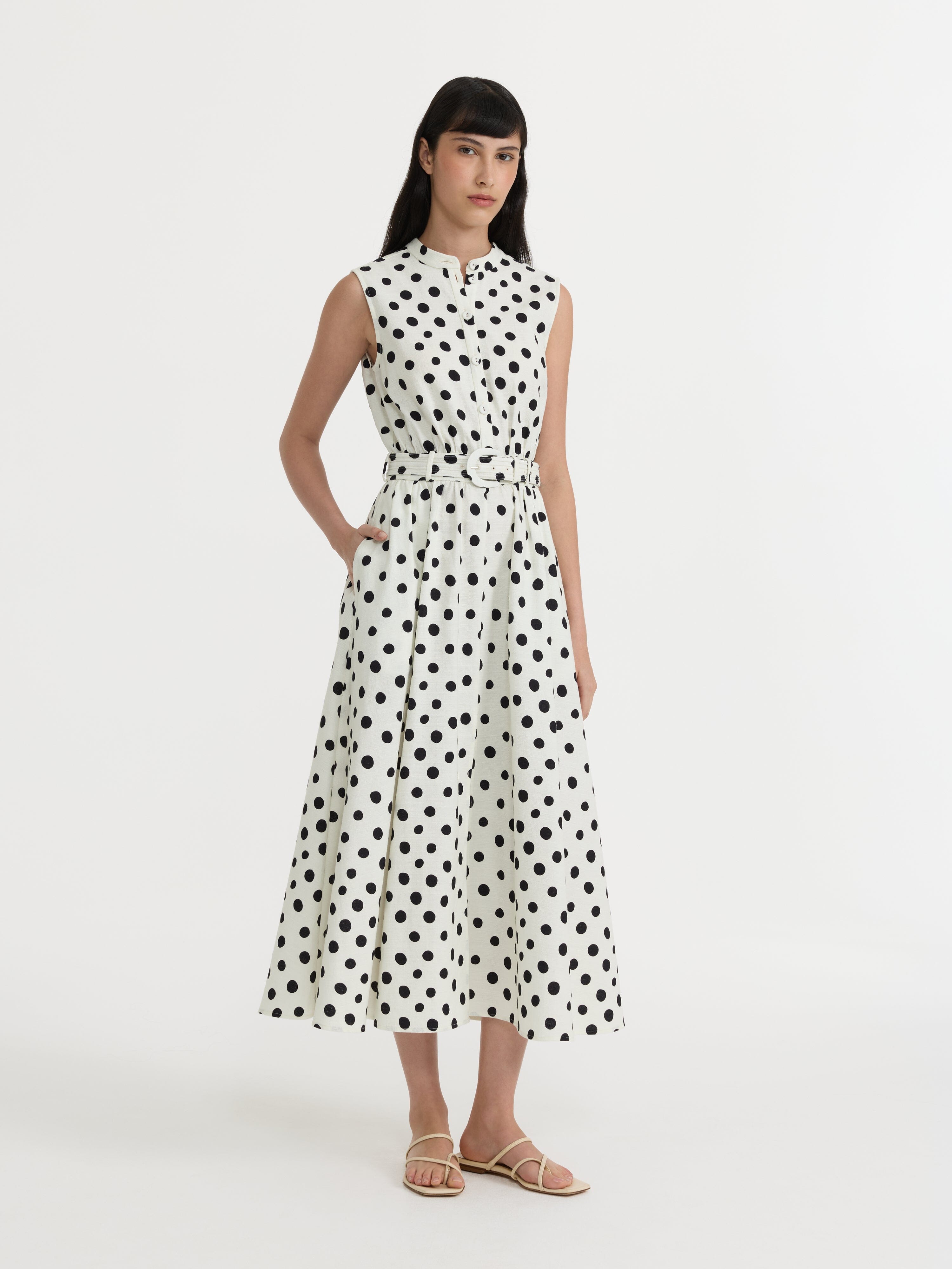 Jill Dress in Tusk Polka