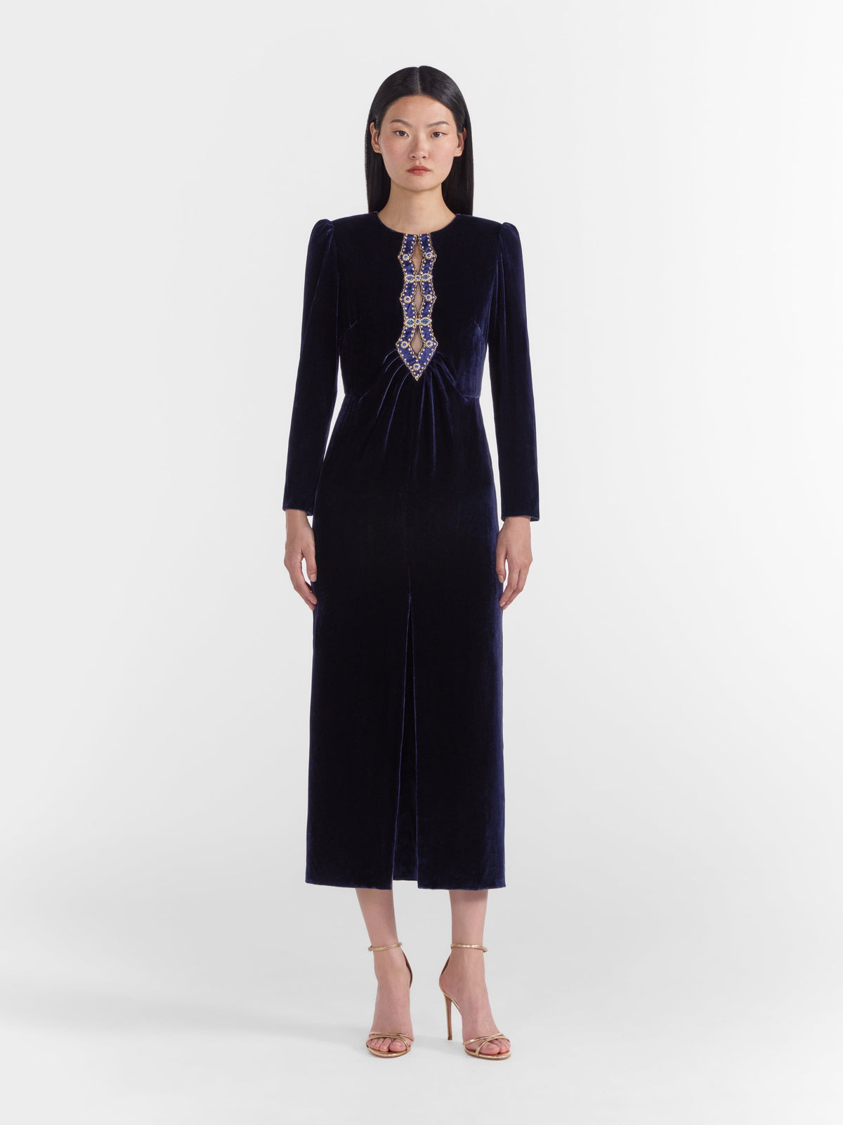 Jinx C Dress In Dark Navy Sapphire SALONI jinx-c-dress-in-dark-navy-sapphire-saloni